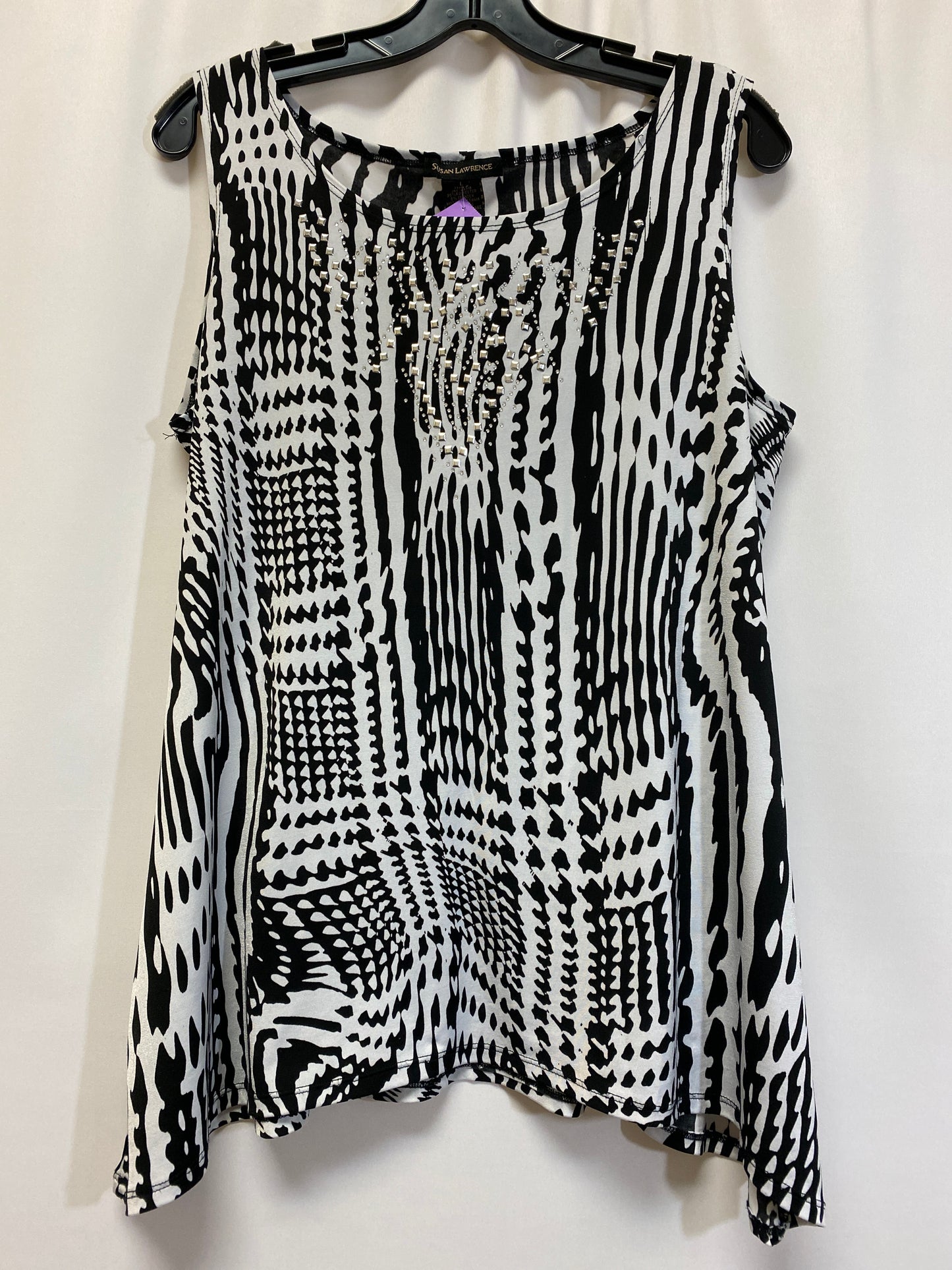 Black & White Top Sleeveless Susan Lawrence, Size L