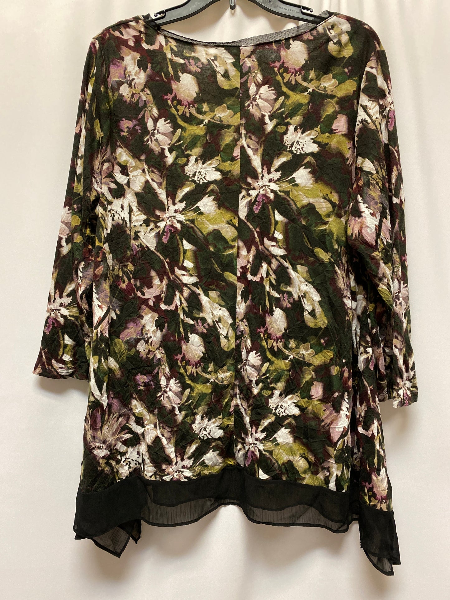 Green Top Long Sleeve Simply Vera, Size 1x