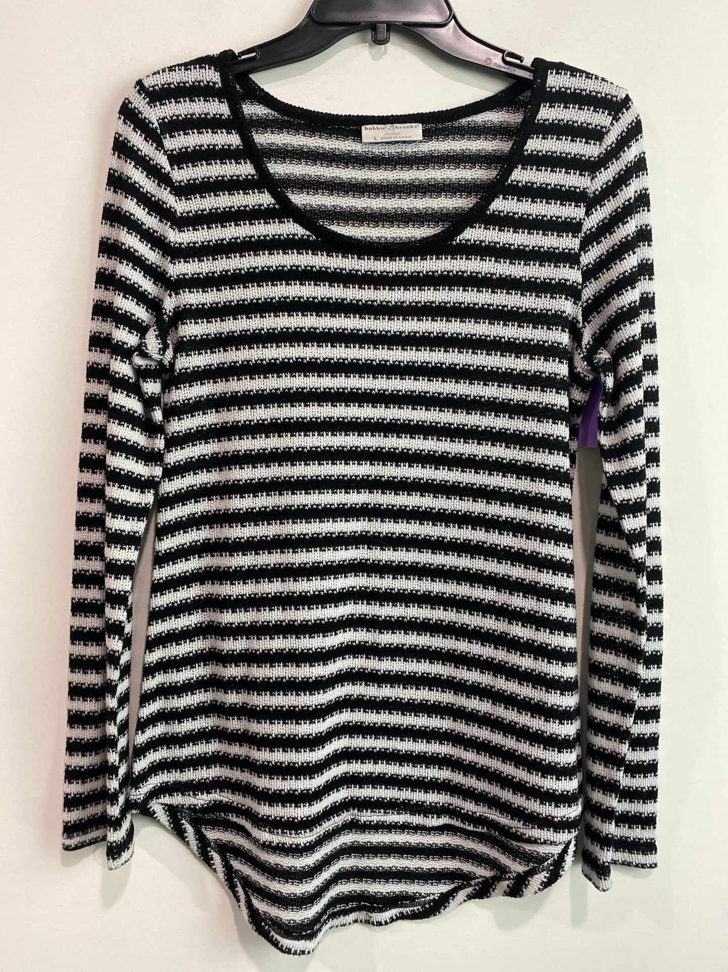 Black & White Top Long Sleeve Bobbie Brooks, Size L