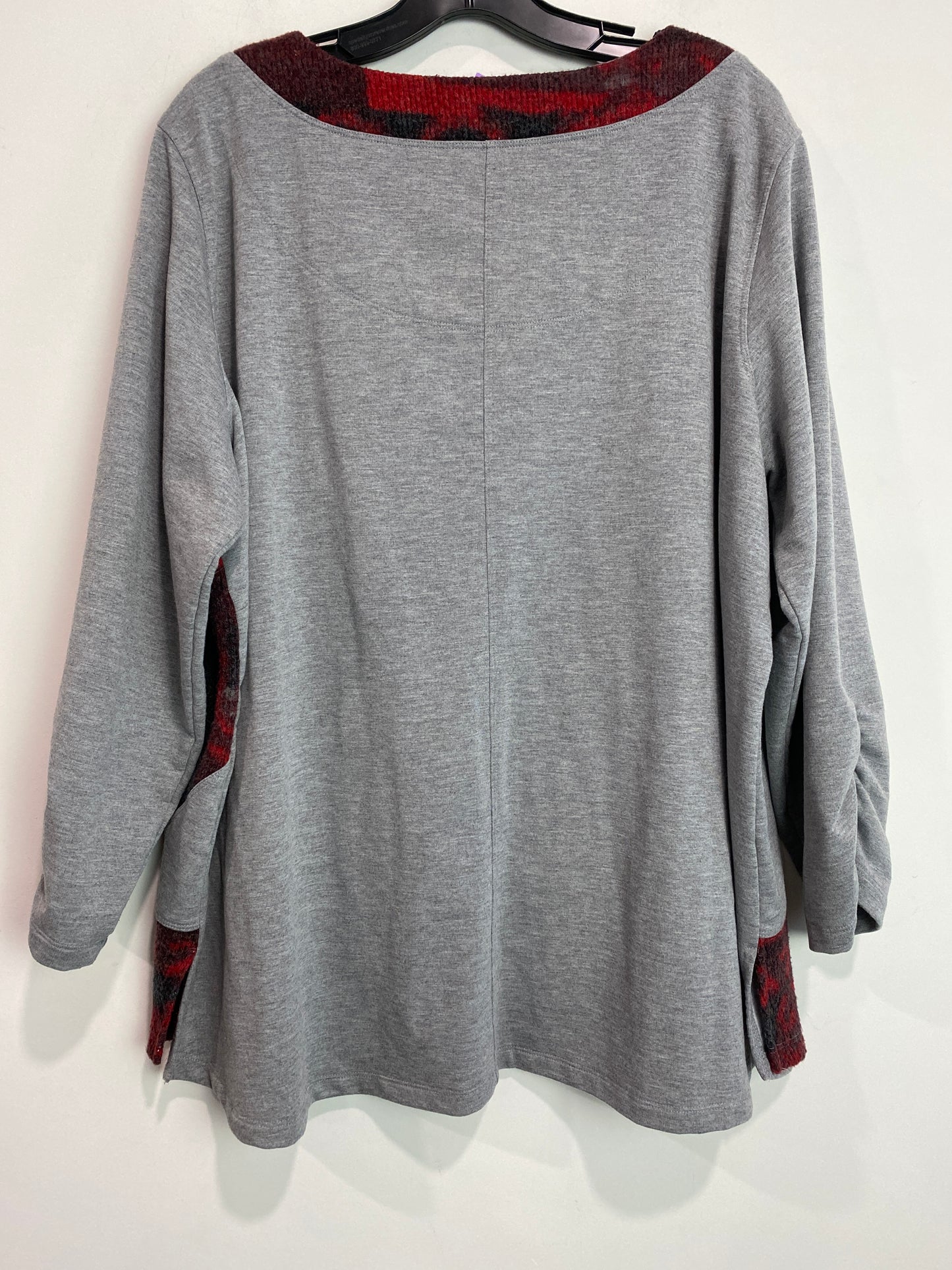 Grey Top Long Sleeve Ali Miles, Size 1x