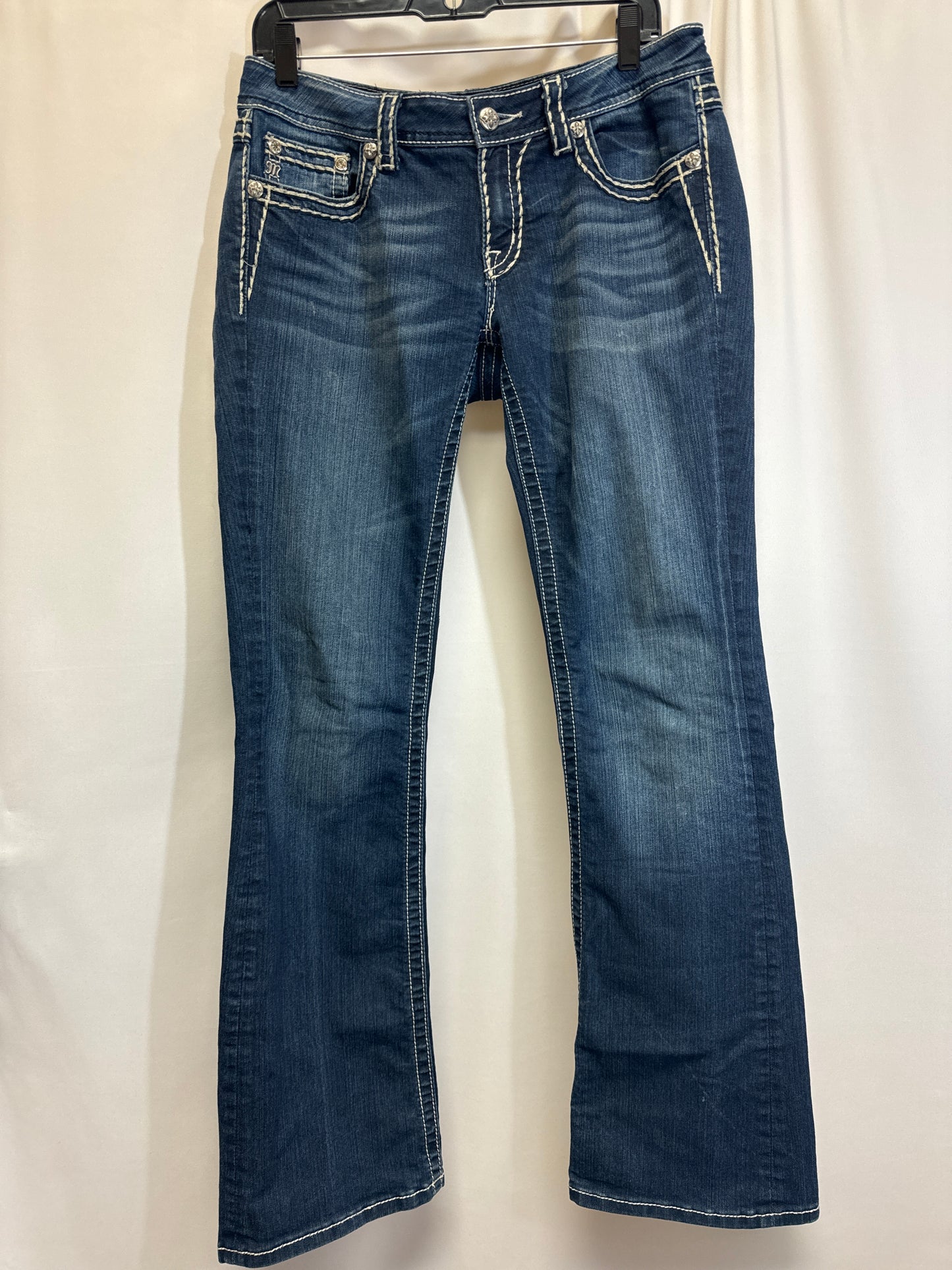 Blue Denim Jeans Straight Miss Me, Size 10