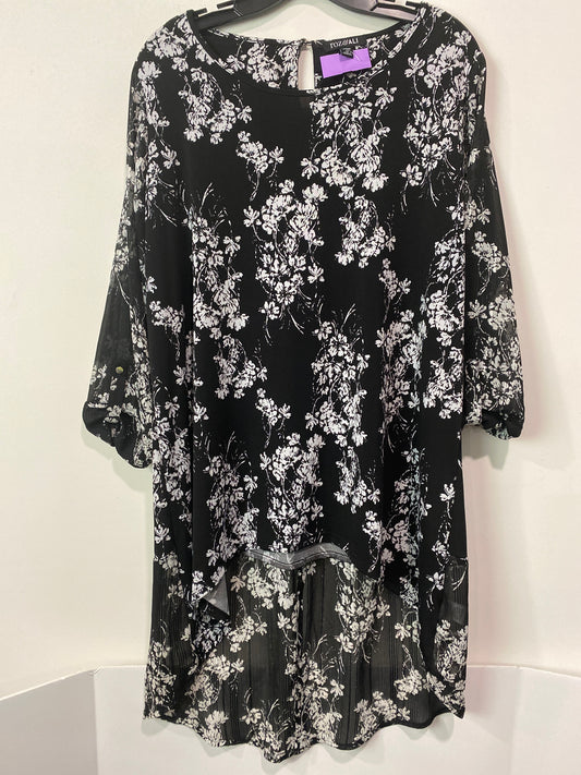 Black Tunic Long Sleeve Roz And Ali, Size 1x