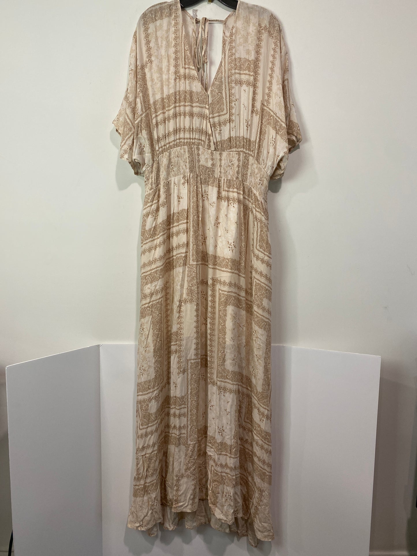 Tan Dress Casual Maxi Oddi, Size 3x