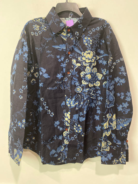 Blue Top Long Sleeve Clothes Mentor, Size Xxl