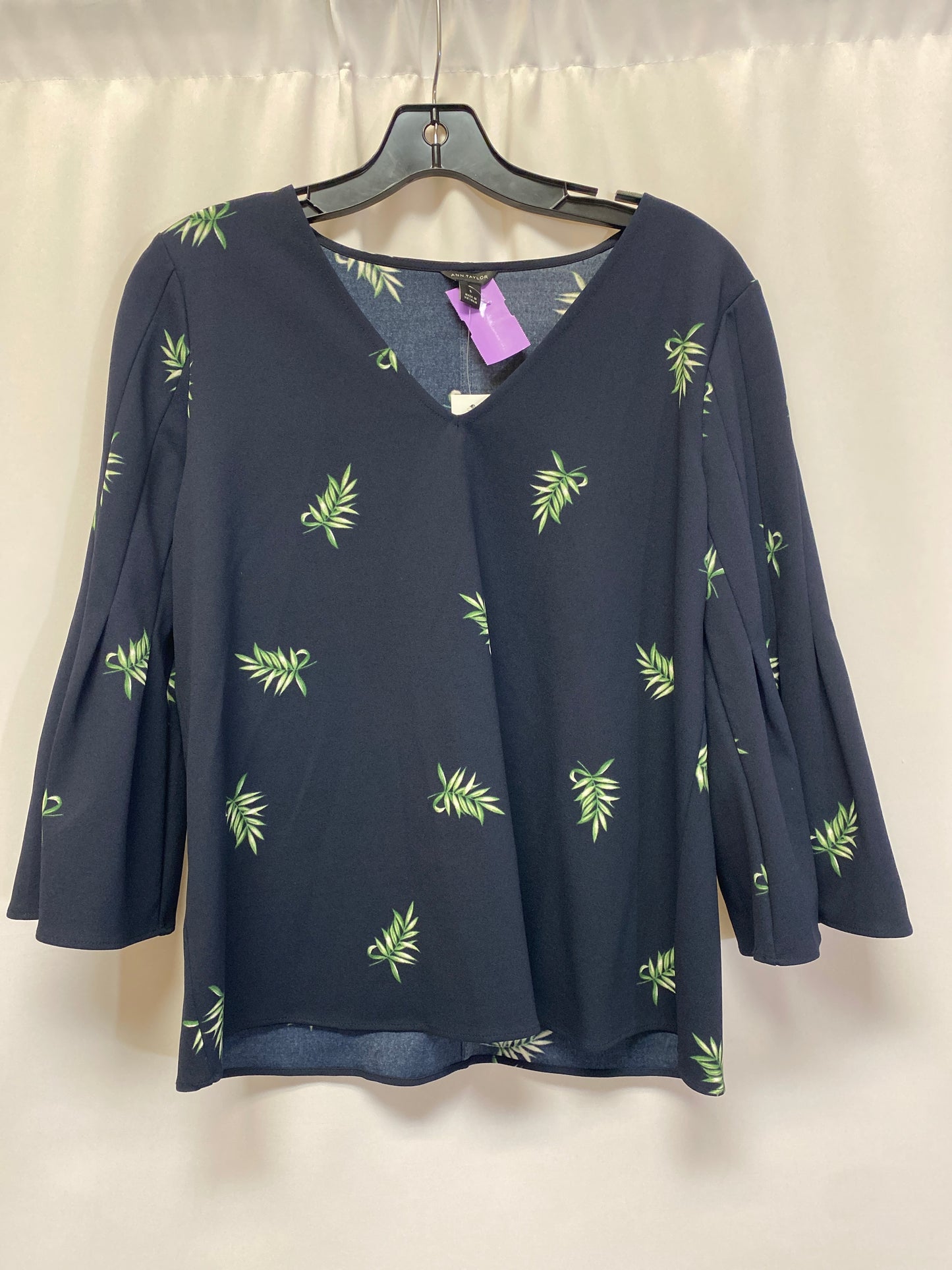 Navy Top 3/4 Sleeve Ann Taylor, Size S