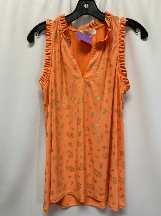 Orange Top Sleeveless Michael By Michael Kors, Size L