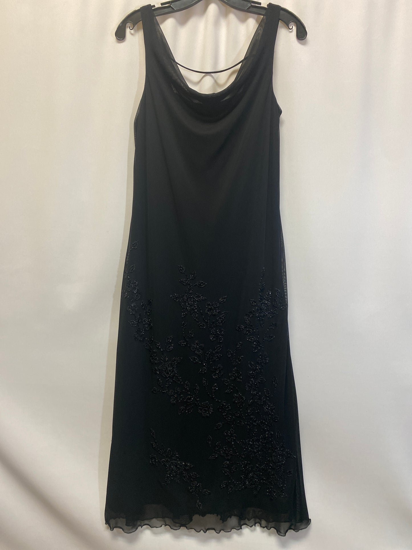 Black Dress Casual Maxi Agb, Size M