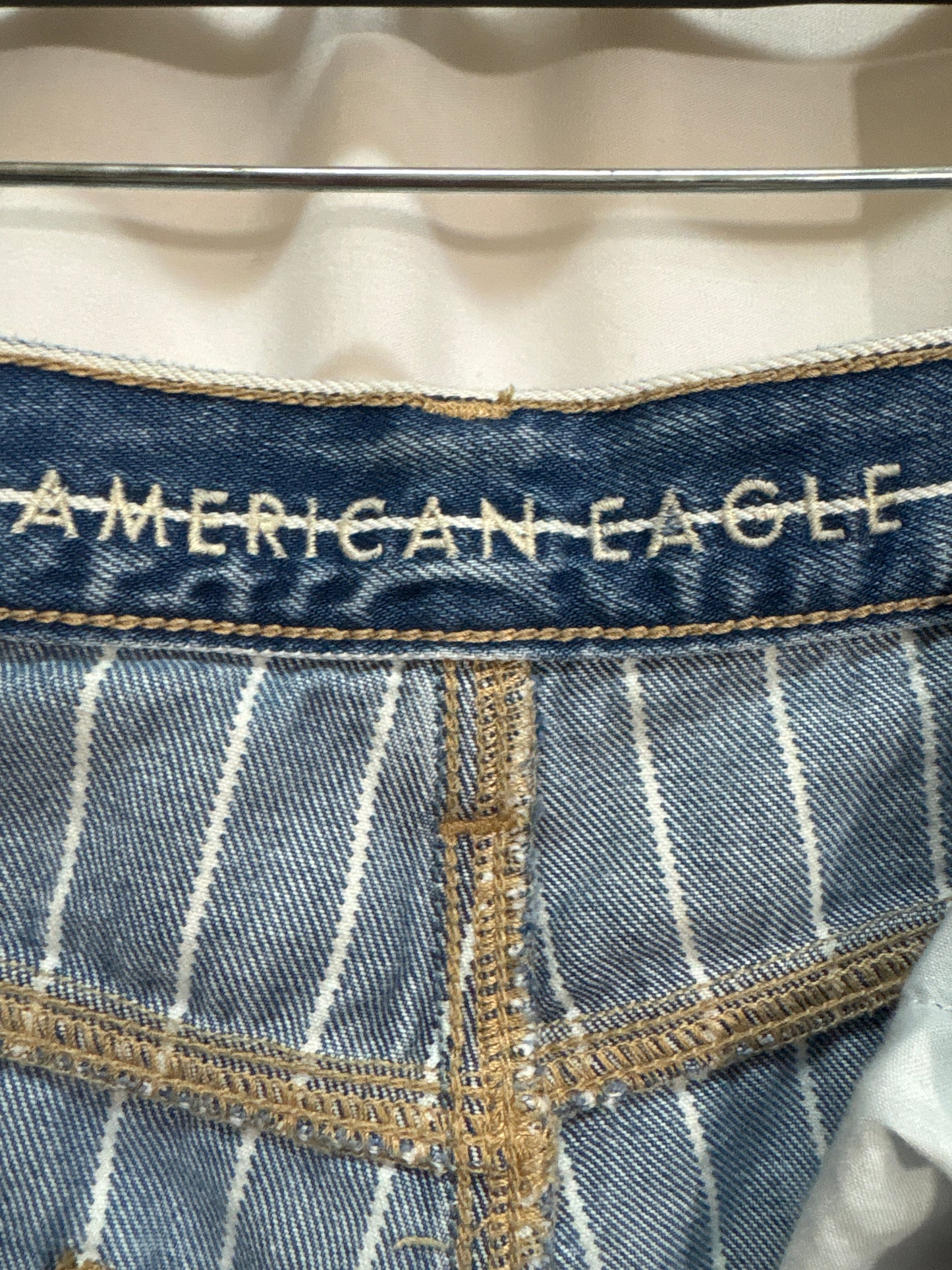 Jeans Straight By American Eagle In Blue, Size: 8