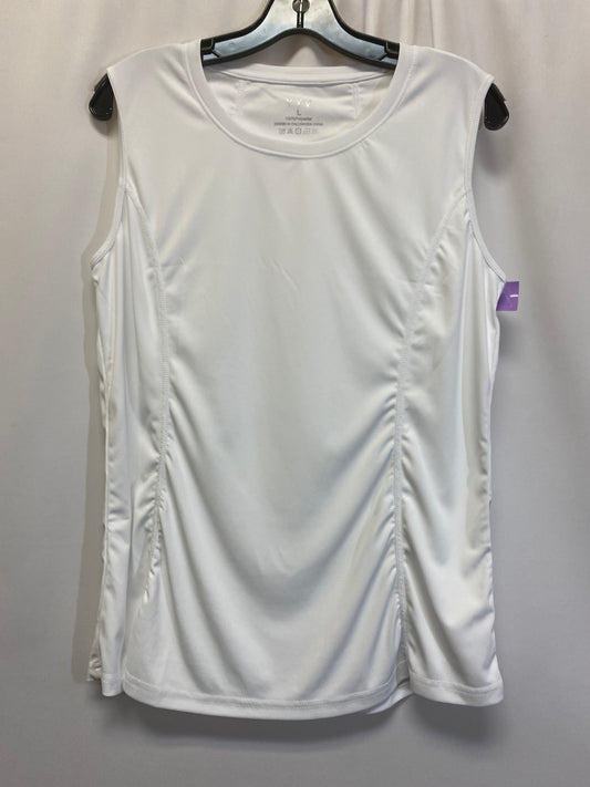 White Athletic Top Short Sleeve Clothes Mentor, Size L