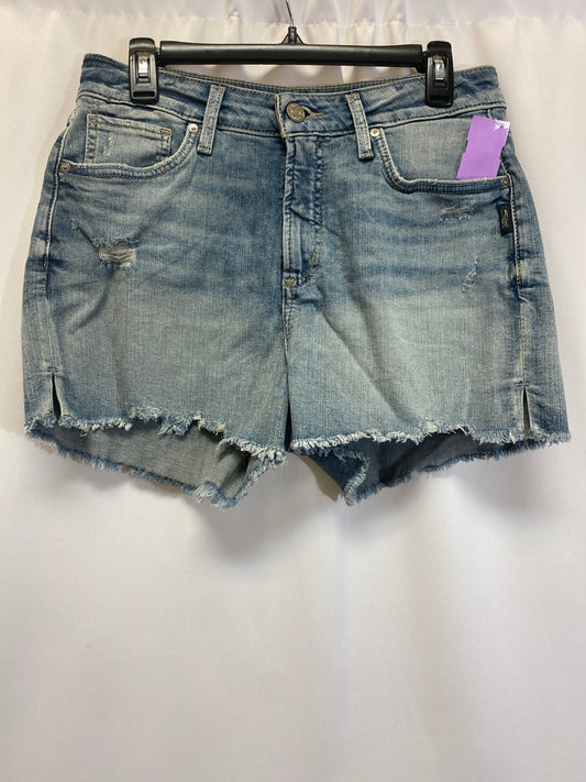 Blue Denim Shorts Silver, Size 12