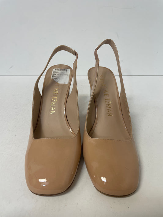 Tan Shoes Heels Block Stuart Weitzman, Size 8