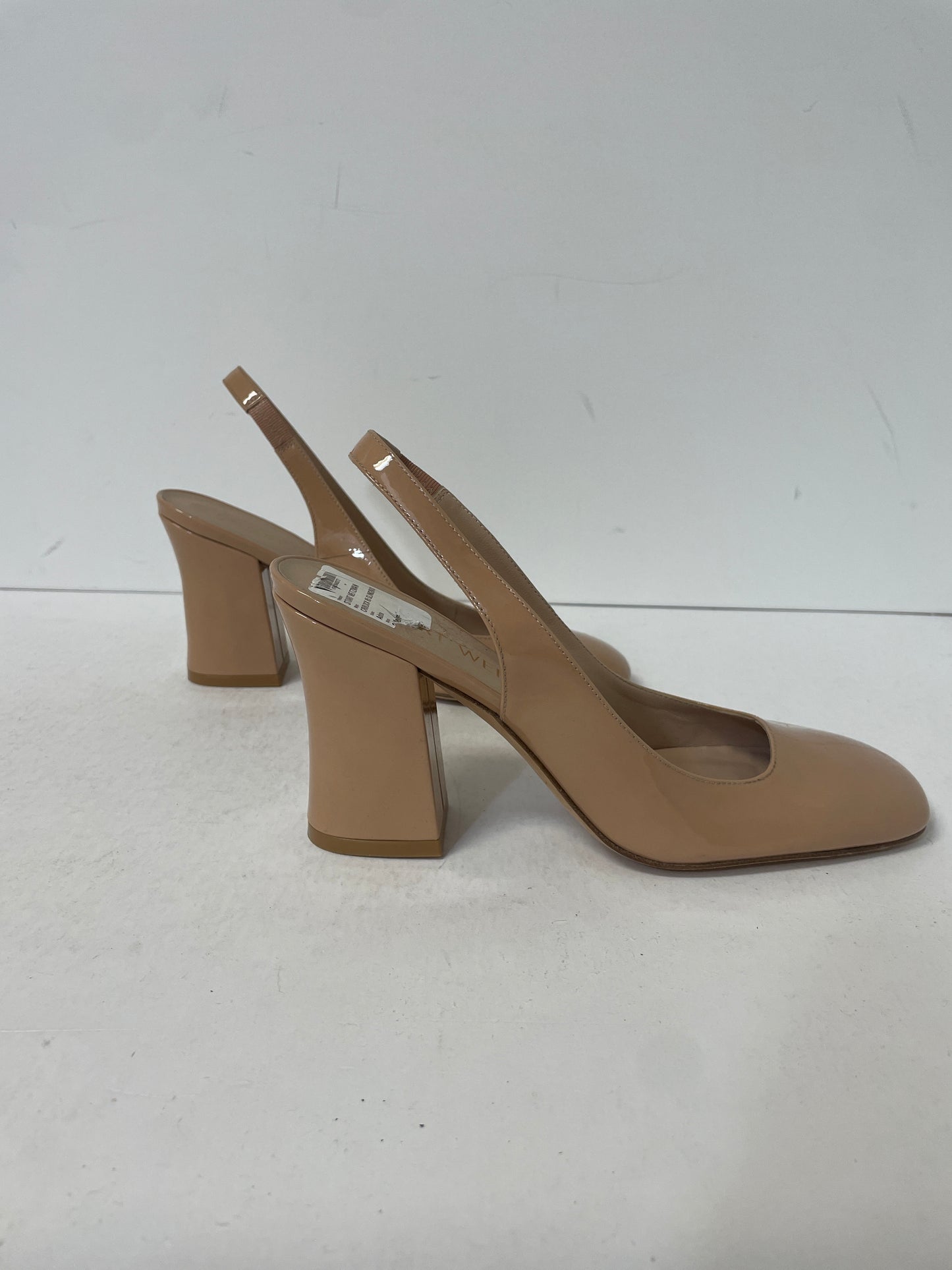 Tan Shoes Heels Block Stuart Weitzman, Size 8