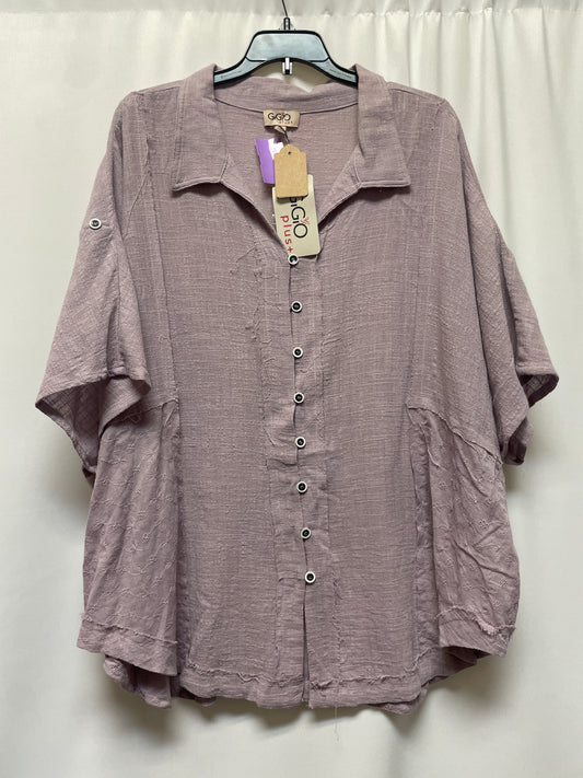 Purple Top Short Sleeve Gigio, Size 1x