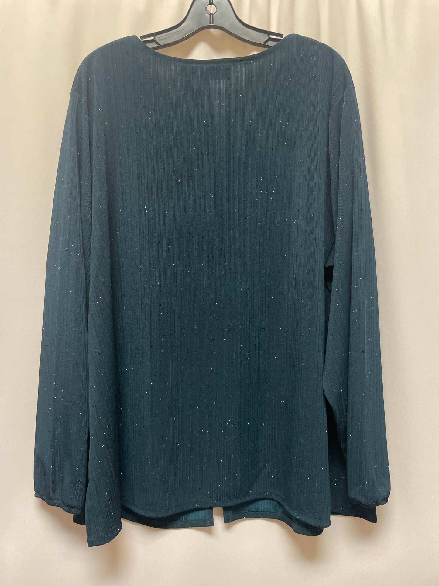 Green Top Long Sleeve Jaclyn Smith, Size 2x