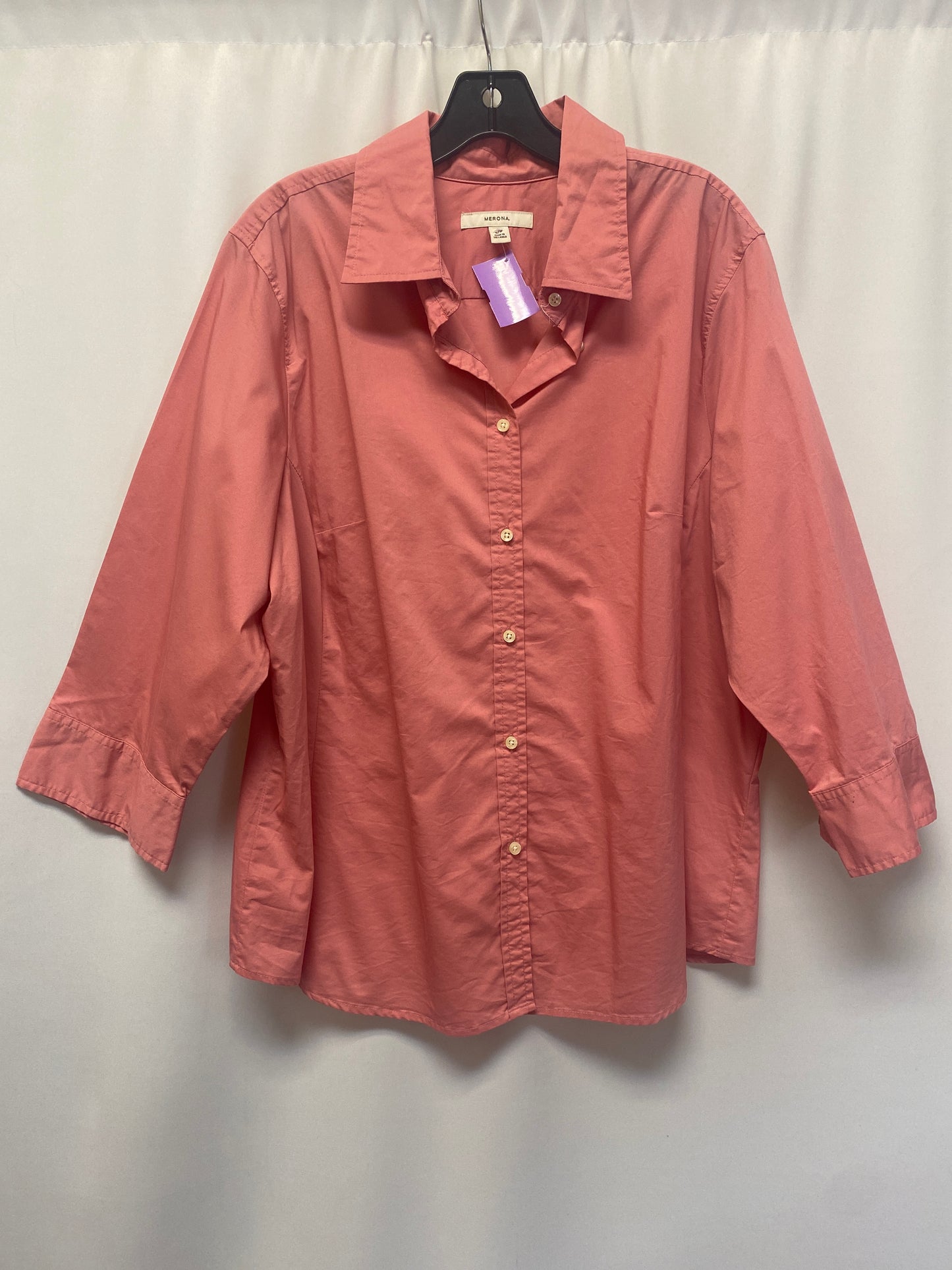 Pink Top Long Sleeve Merona, Size 3x