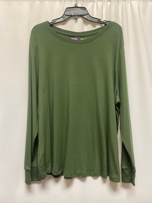 Green Top Long Sleeve Terra & Sky, Size 2x