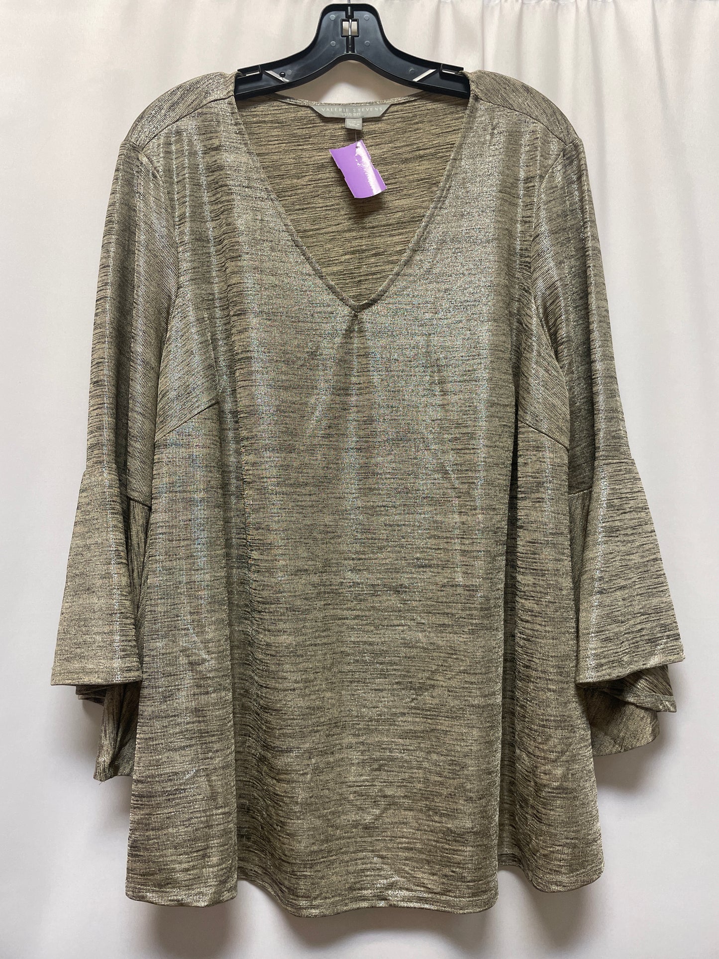 Gold Top Long Sleeve Valerie Stevens, Size 2x