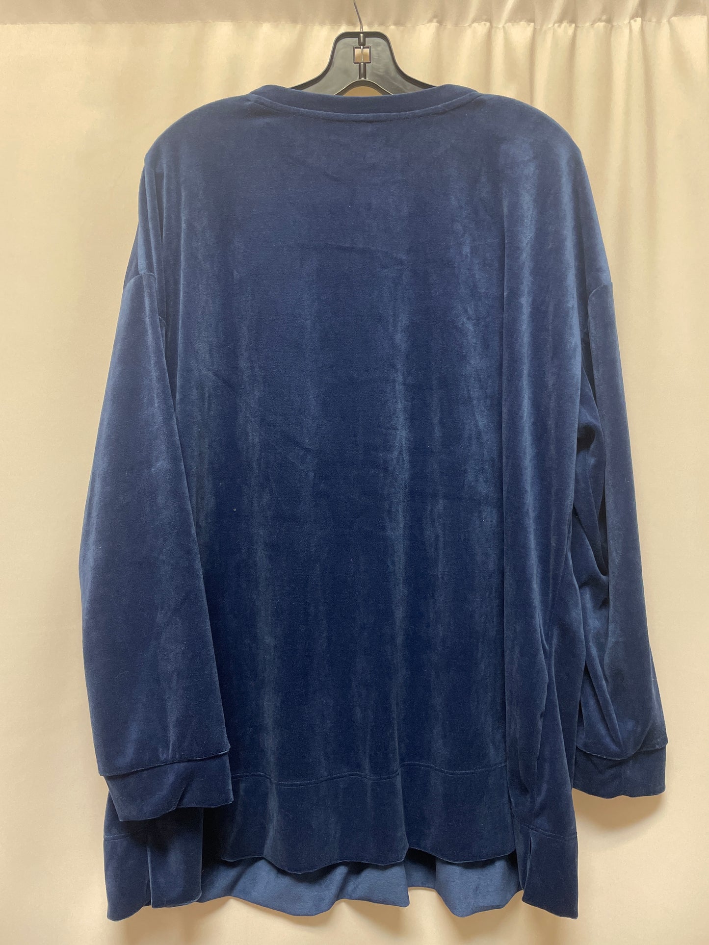 Blue Top Long Sleeve Woman Within, Size 3x