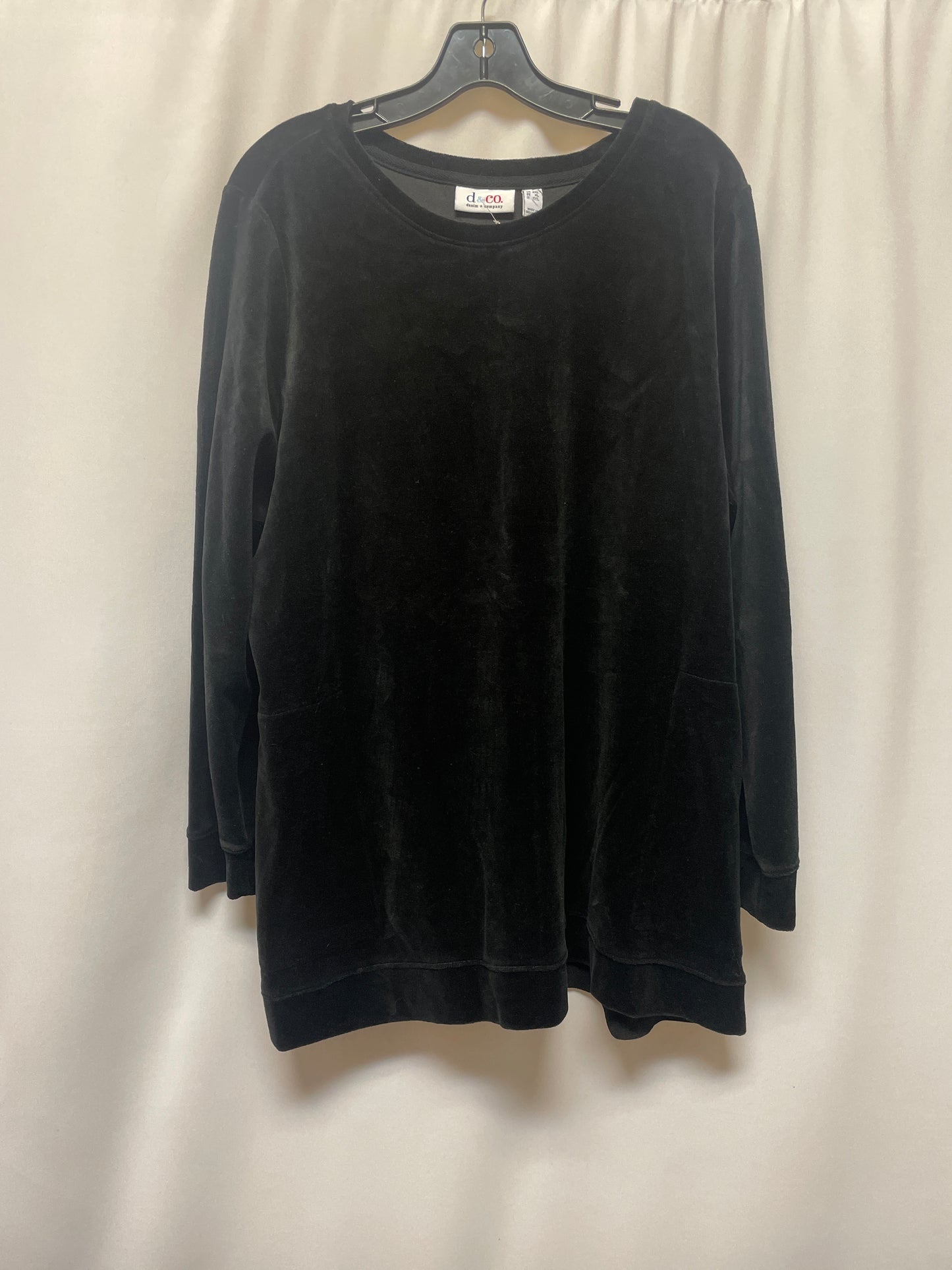 Black Top Long Sleeve Denim And Company, Size 1x