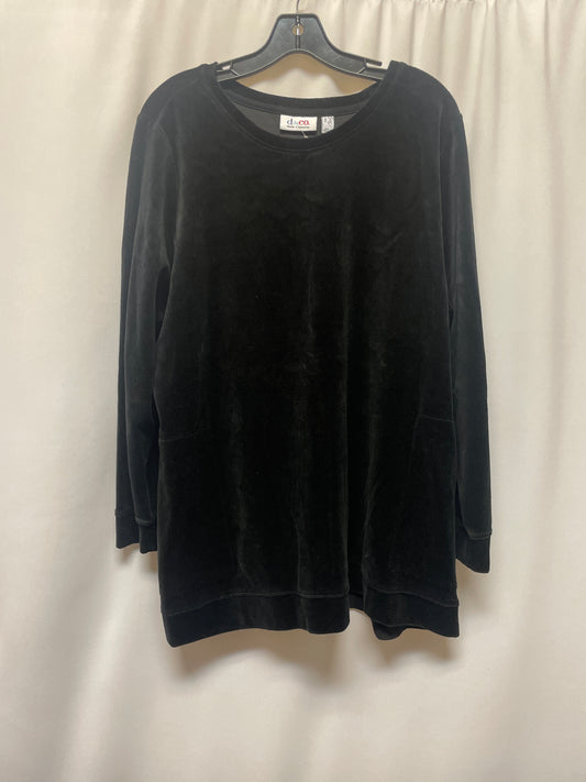 Black Top Long Sleeve Denim And Company, Size 1x