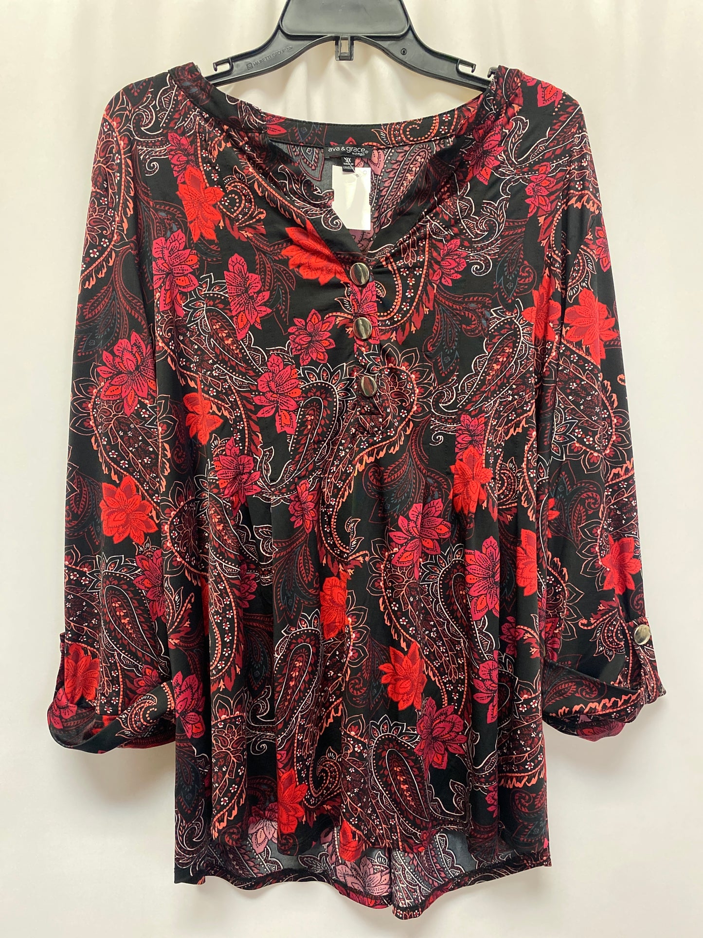 Red Top Long Sleeve Clothes Mentor, Size 3x