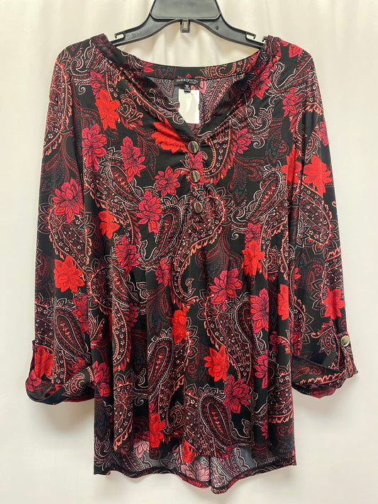 Red Top Long Sleeve Clothes Mentor, Size 3x