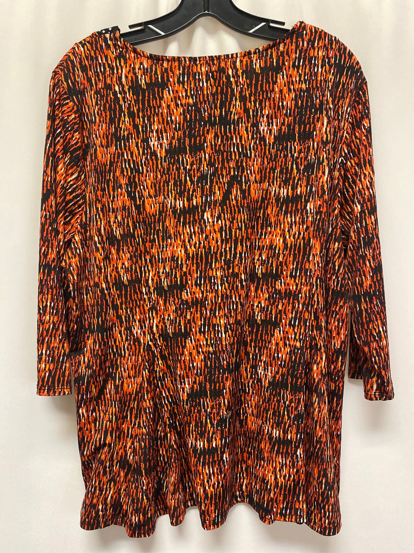 Orange Top 3/4 Sleeve Notations, Size 2x