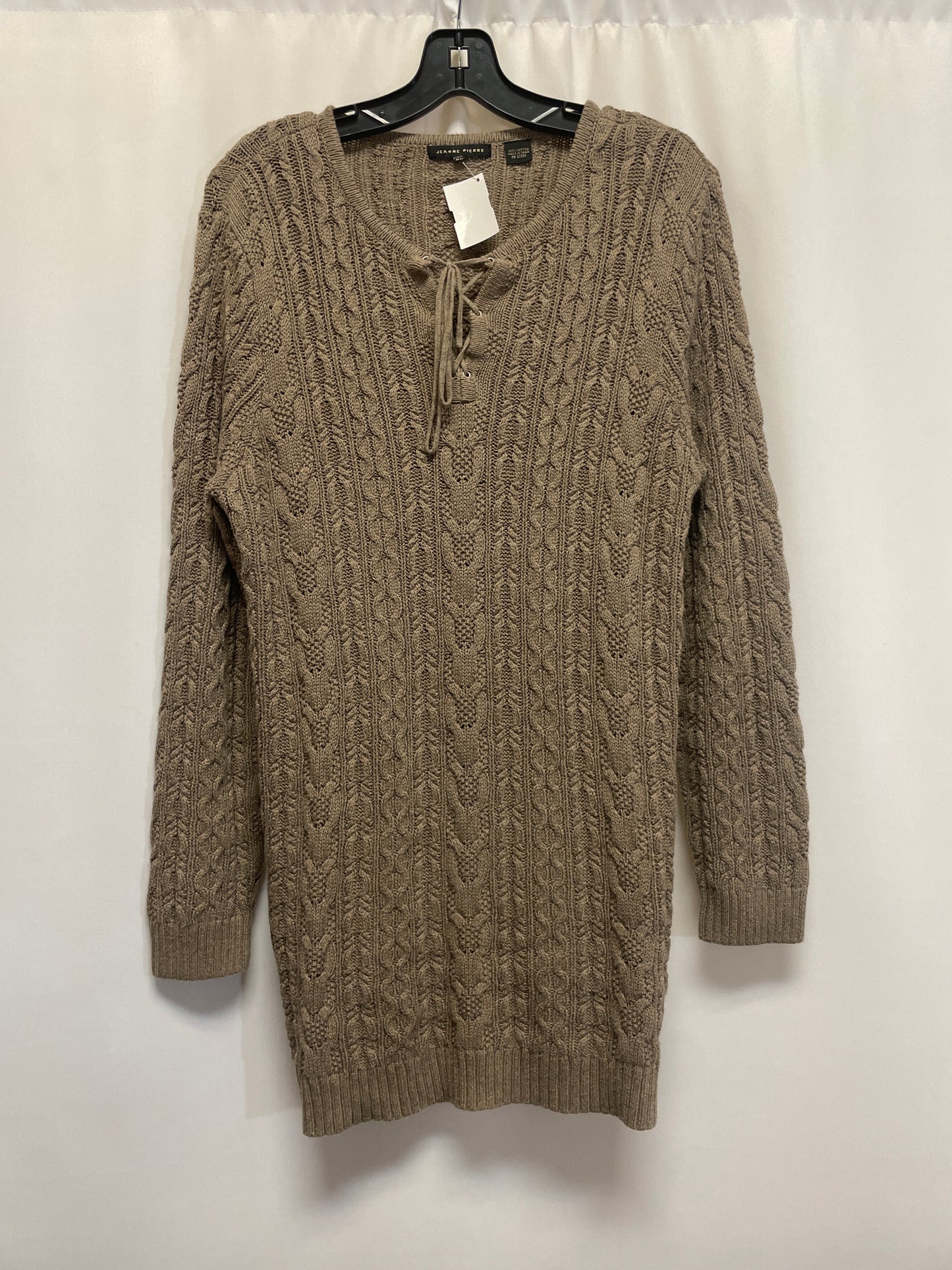 Sweater By Jeanne Pierre In Taupe, Size: Xl