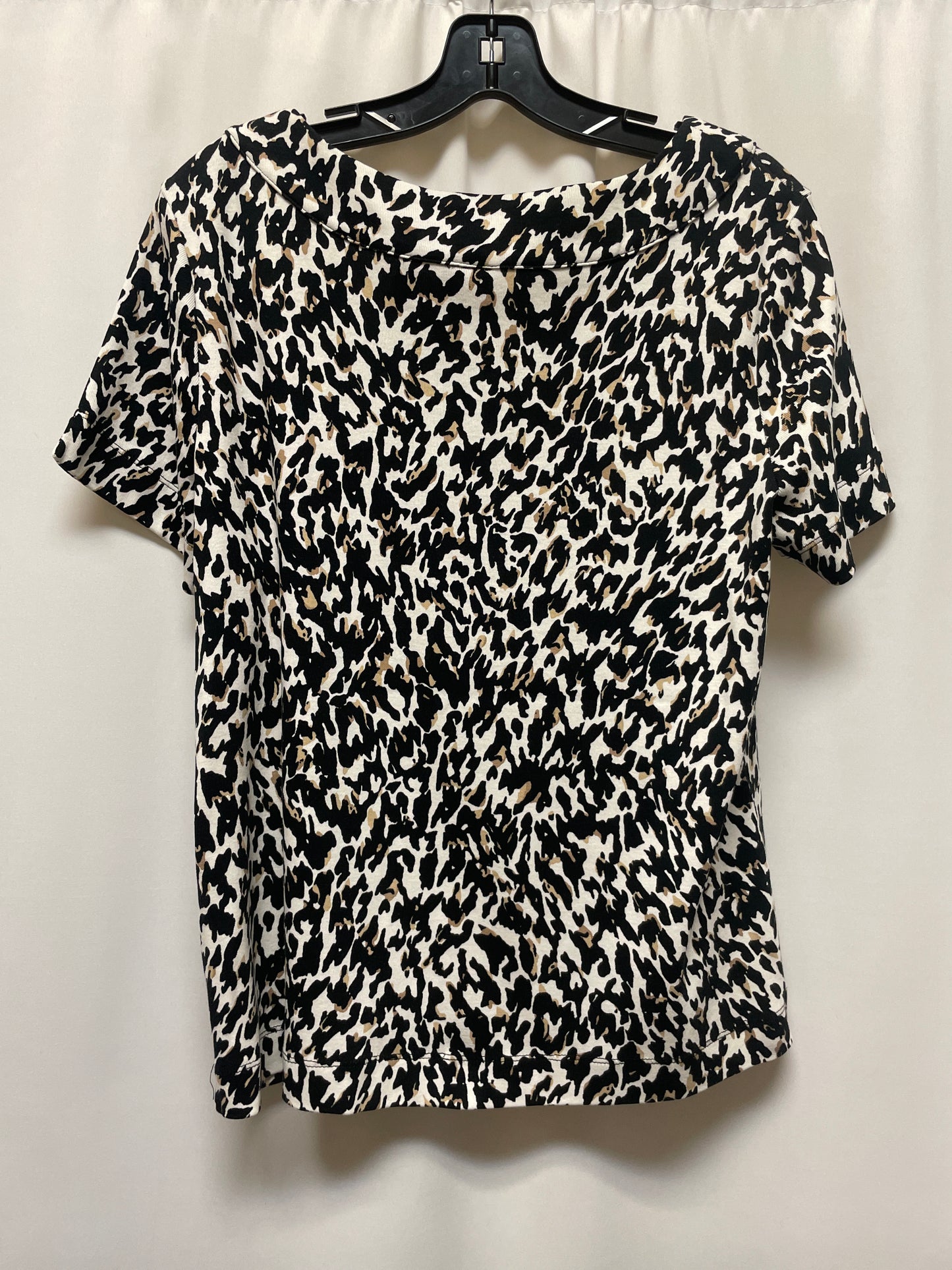 Top Short Sleeve By Rafaella In Animal Print, Size: Xl