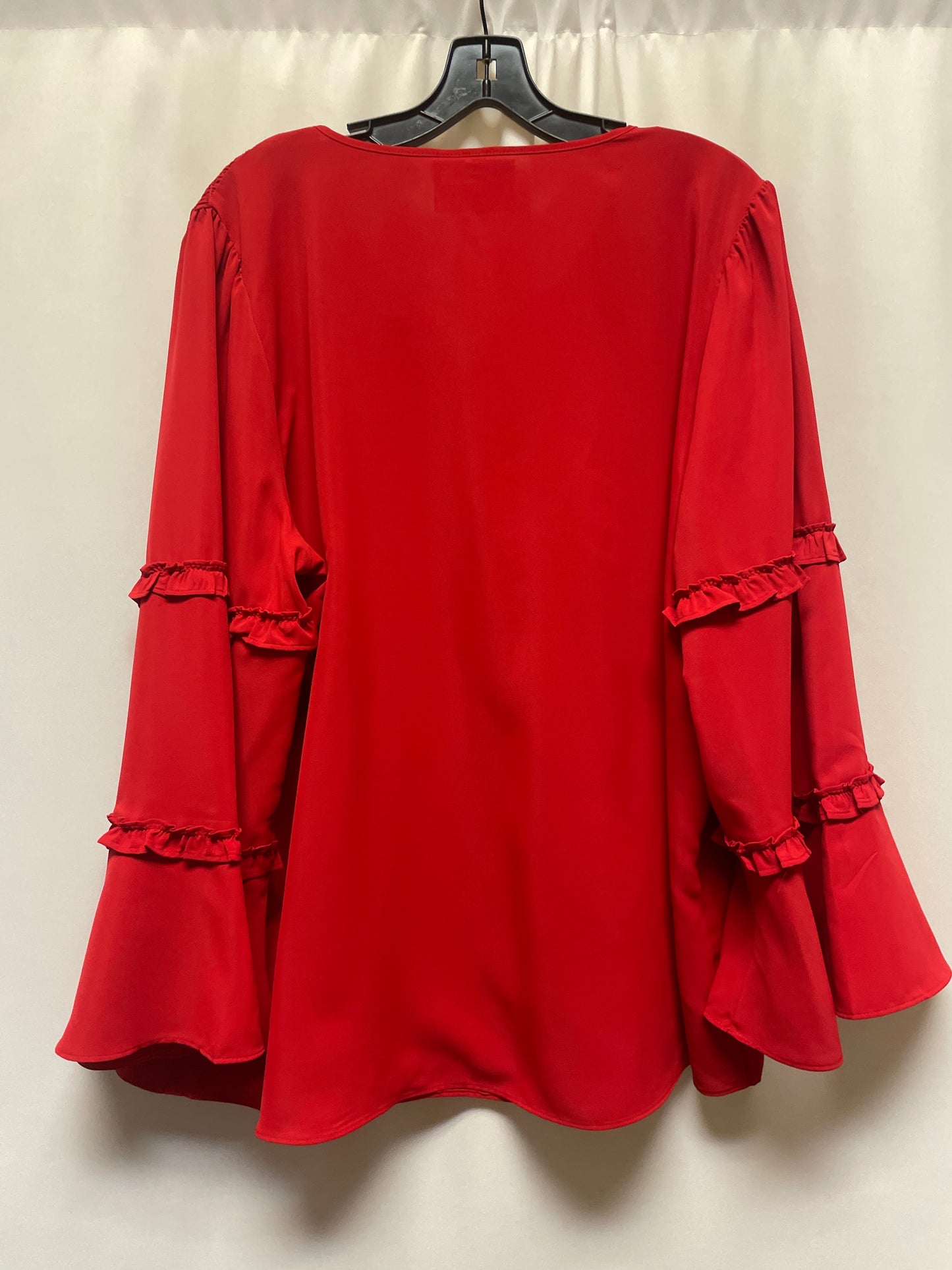 Top Long Sleeve By Cato In Red, Size: 1x