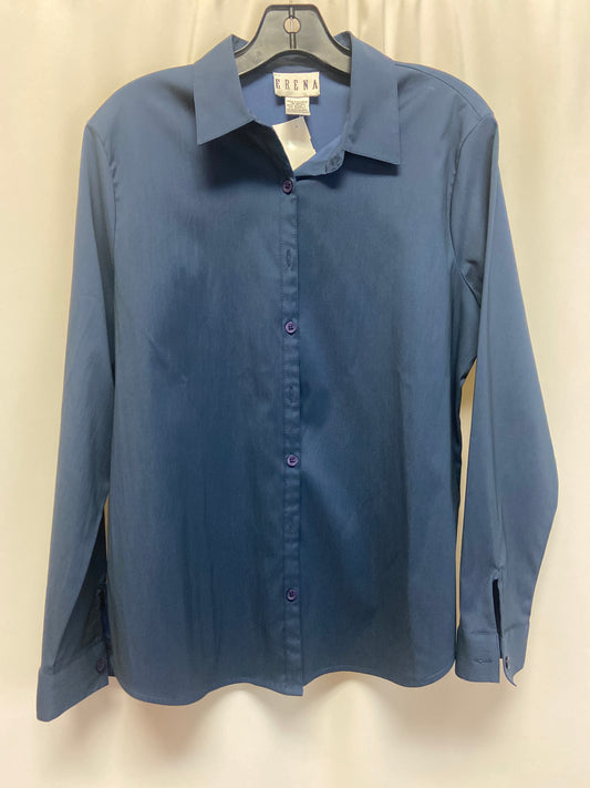 Top Long Sleeve By Erena In Blue, Size: M