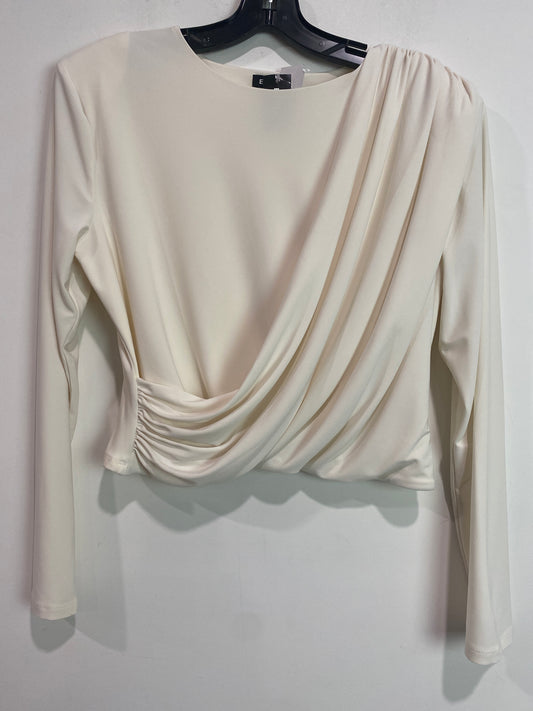 Top Long Sleeve By Express In Cream, Size: L