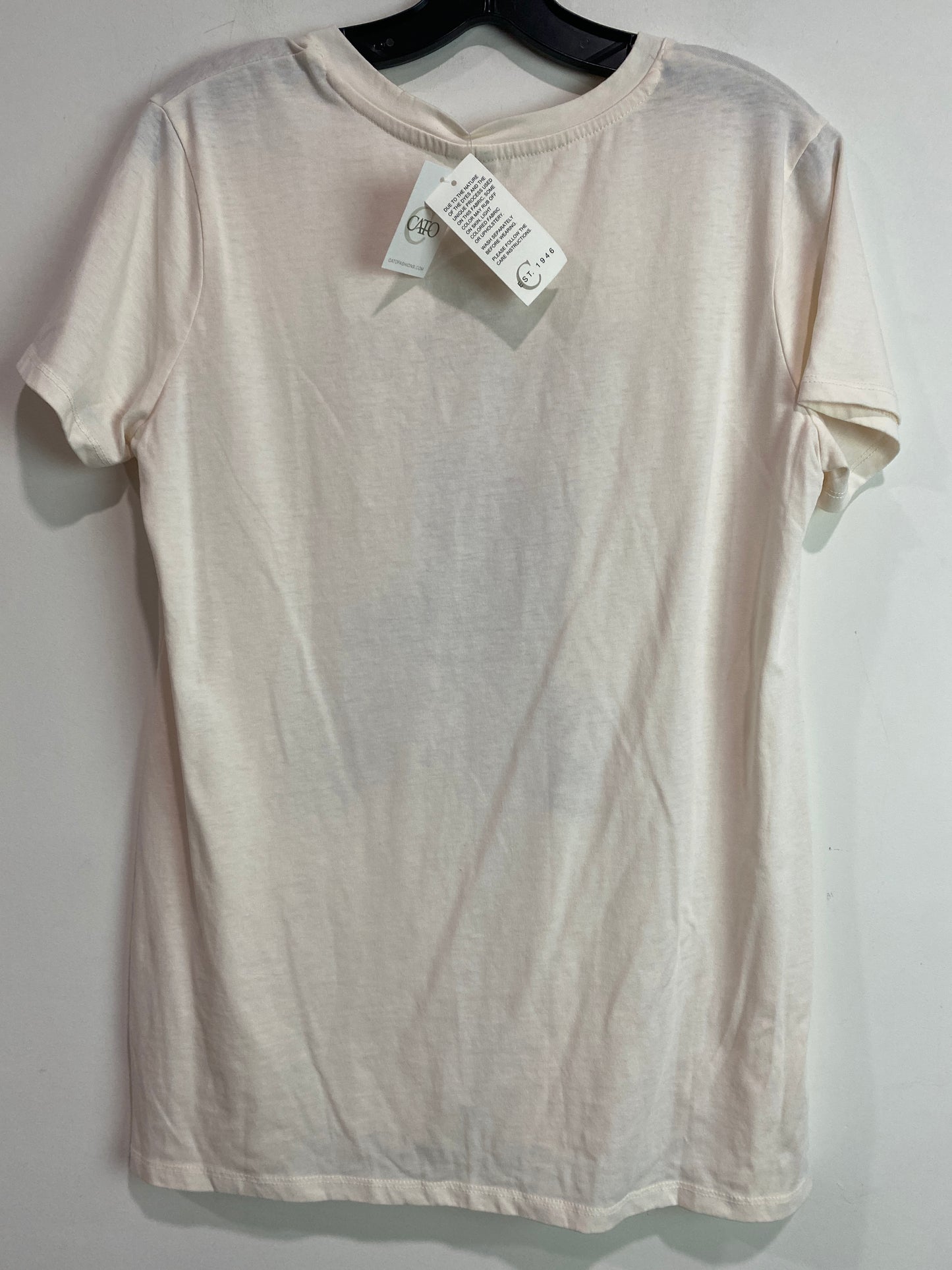 Top Short Sleeve By Cato In Cream, Size: M