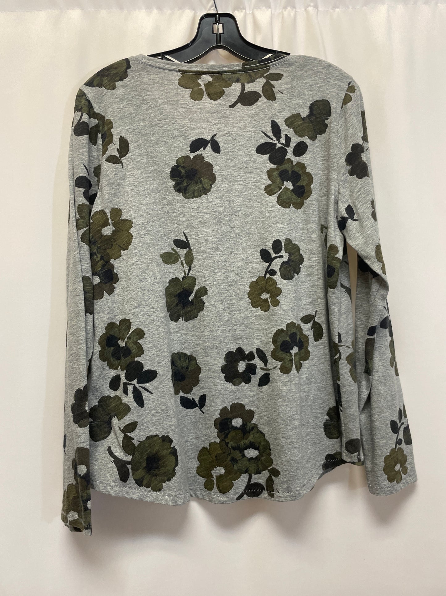 Top Long Sleeve By Sonoma In Grey, Size: L