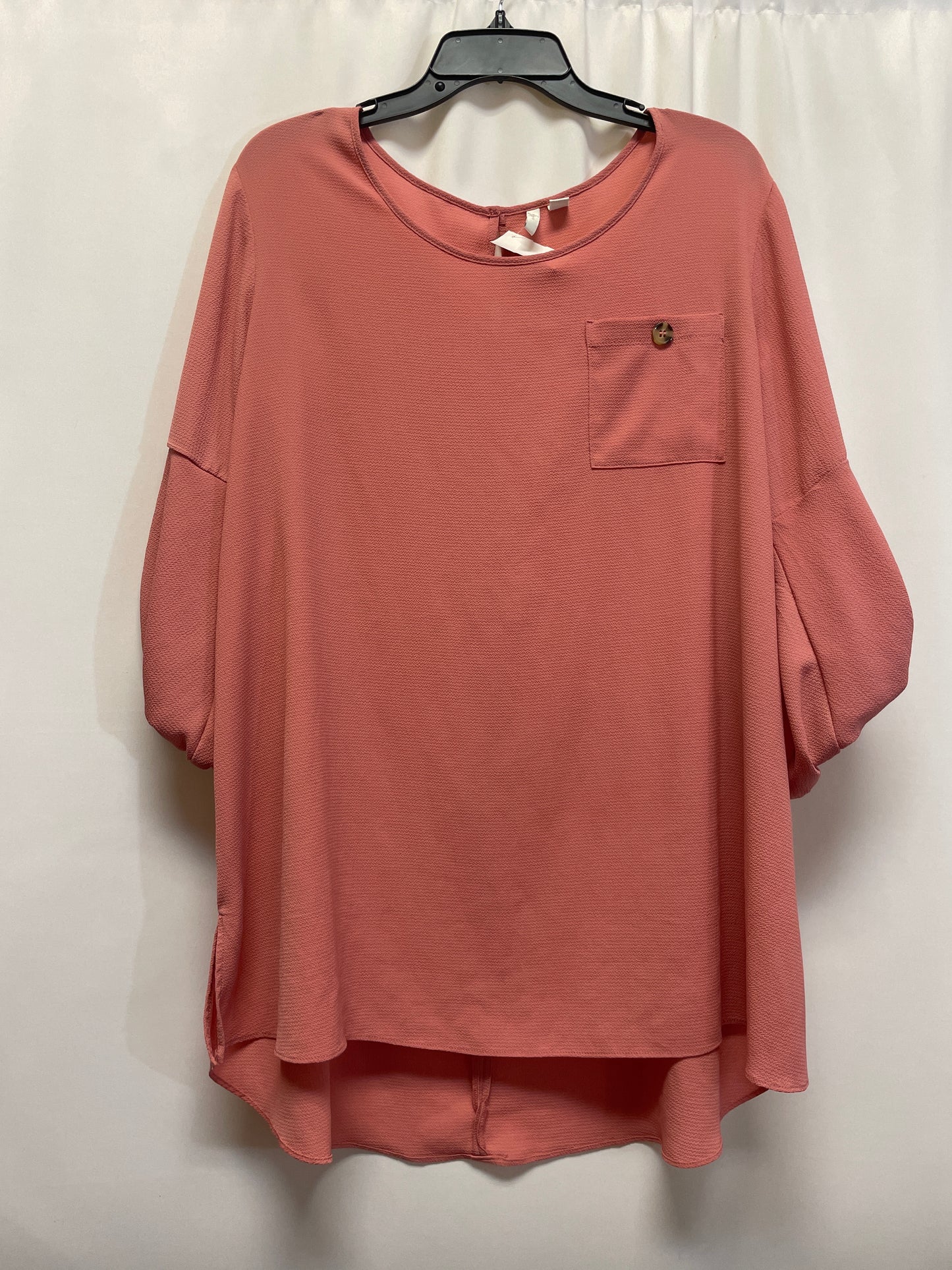 Top 3/4 Sleeve By Cato In Pink, Size: Xl