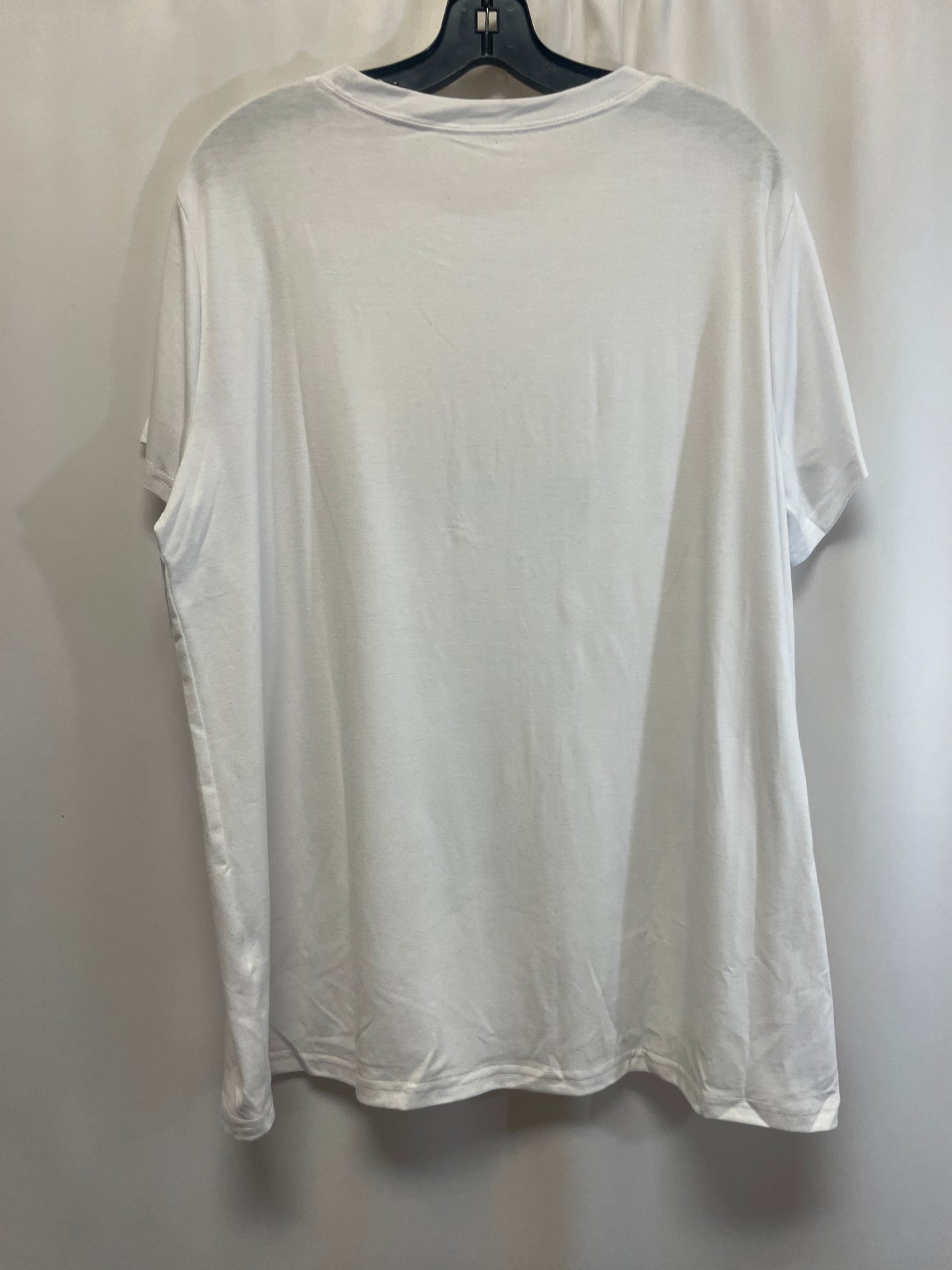 Top Short Sleeve By Clothes Mentor In White, Size: 2x