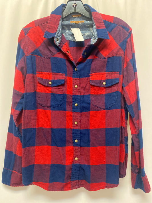 Top Long Sleeve By Jachs Girlfirend In Blue & Red, Size: M