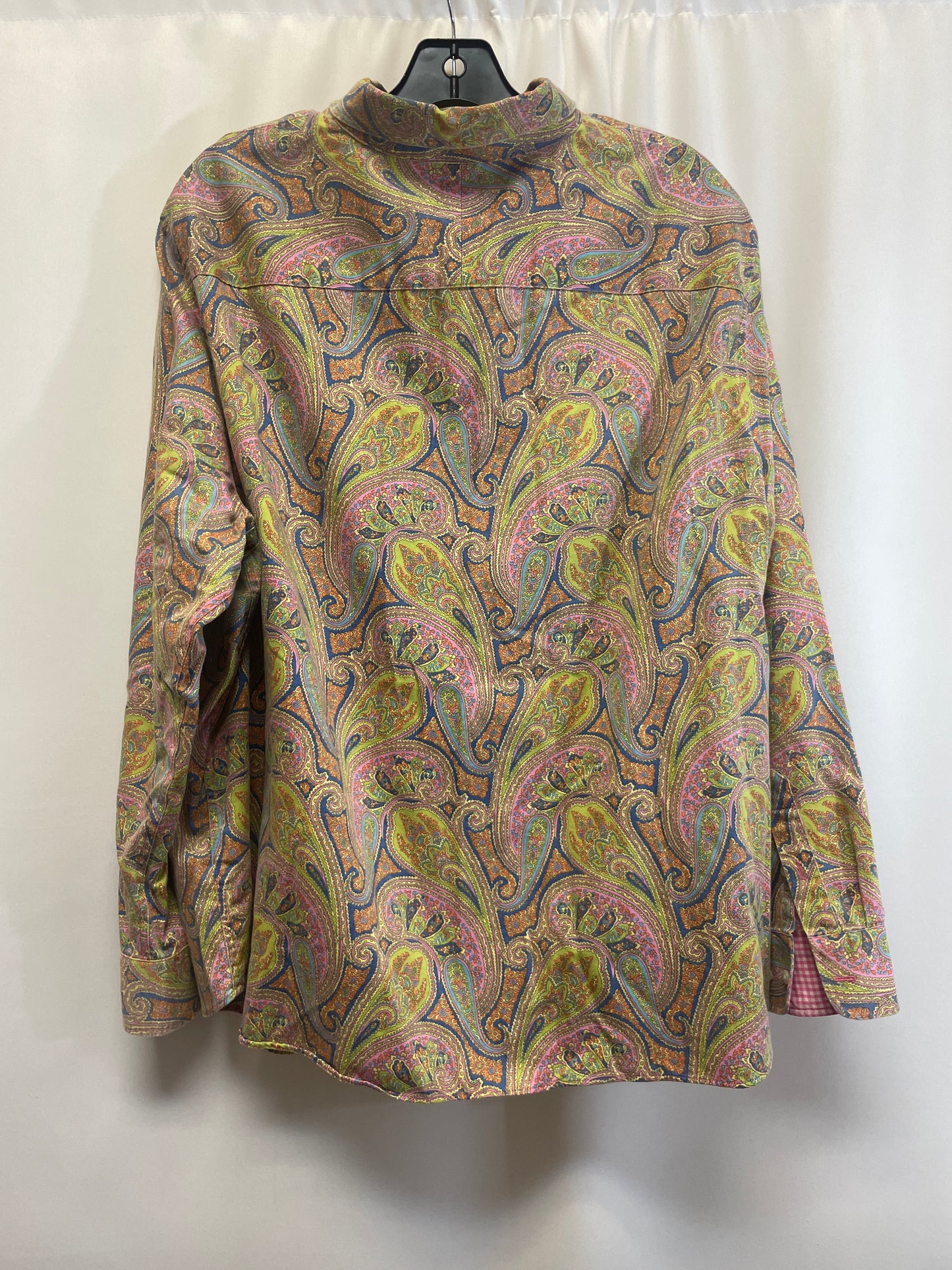 Top Long Sleeve By Chaps In Paisley Print, Size: 3x