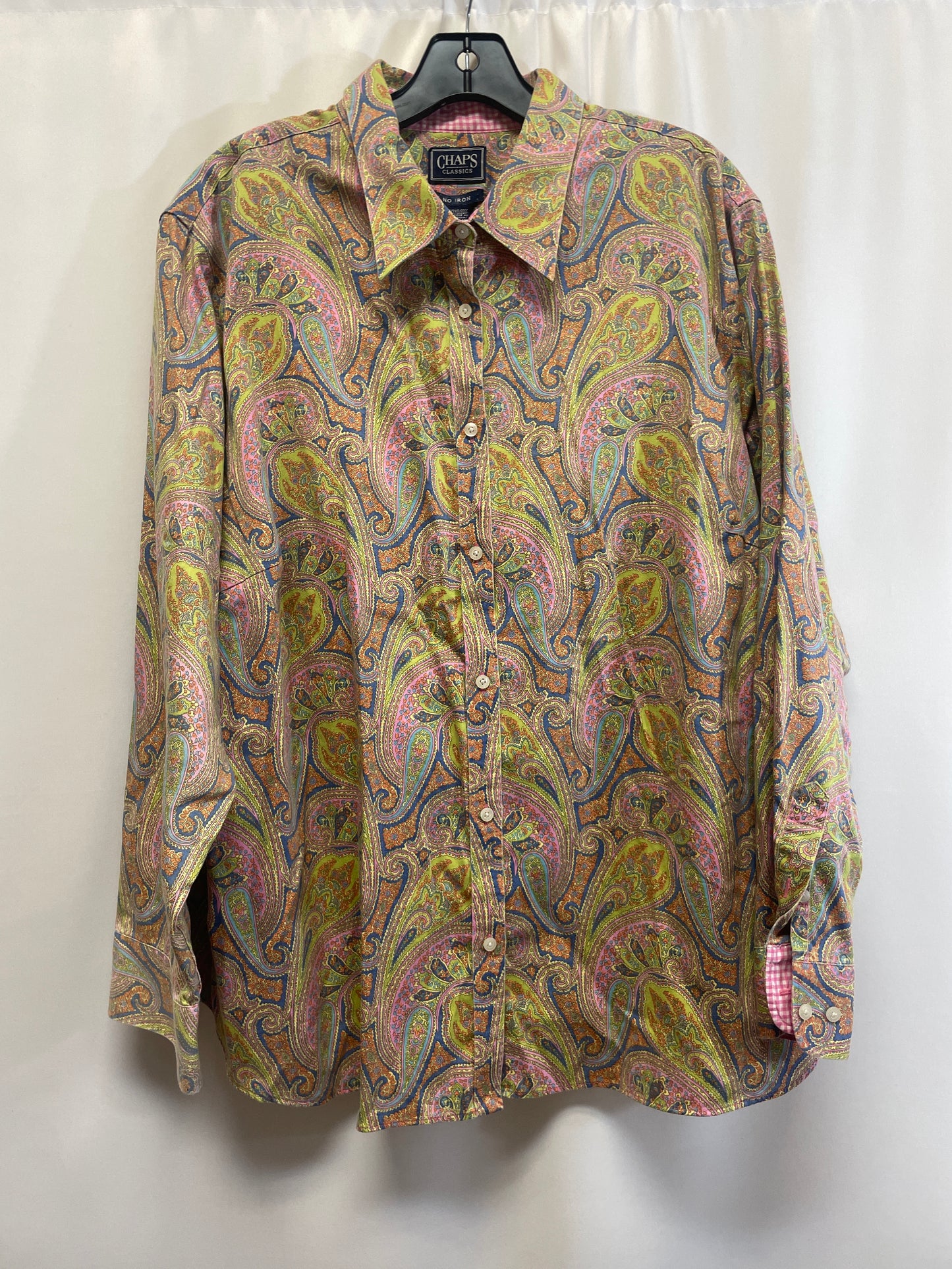 Top Long Sleeve By Chaps In Paisley Print, Size: 3x