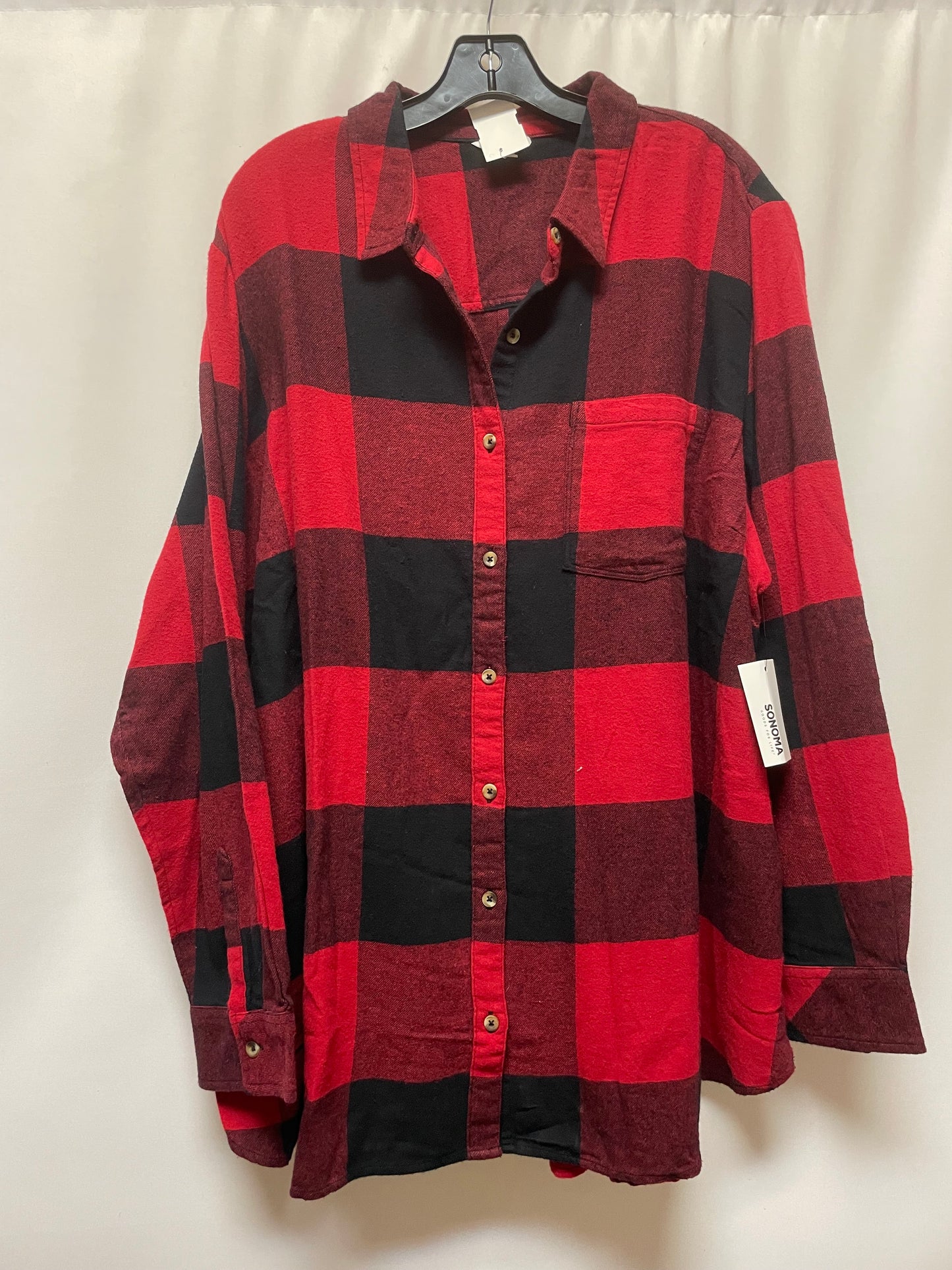 Top Long Sleeve By Sonoma In Red, Size: 3x