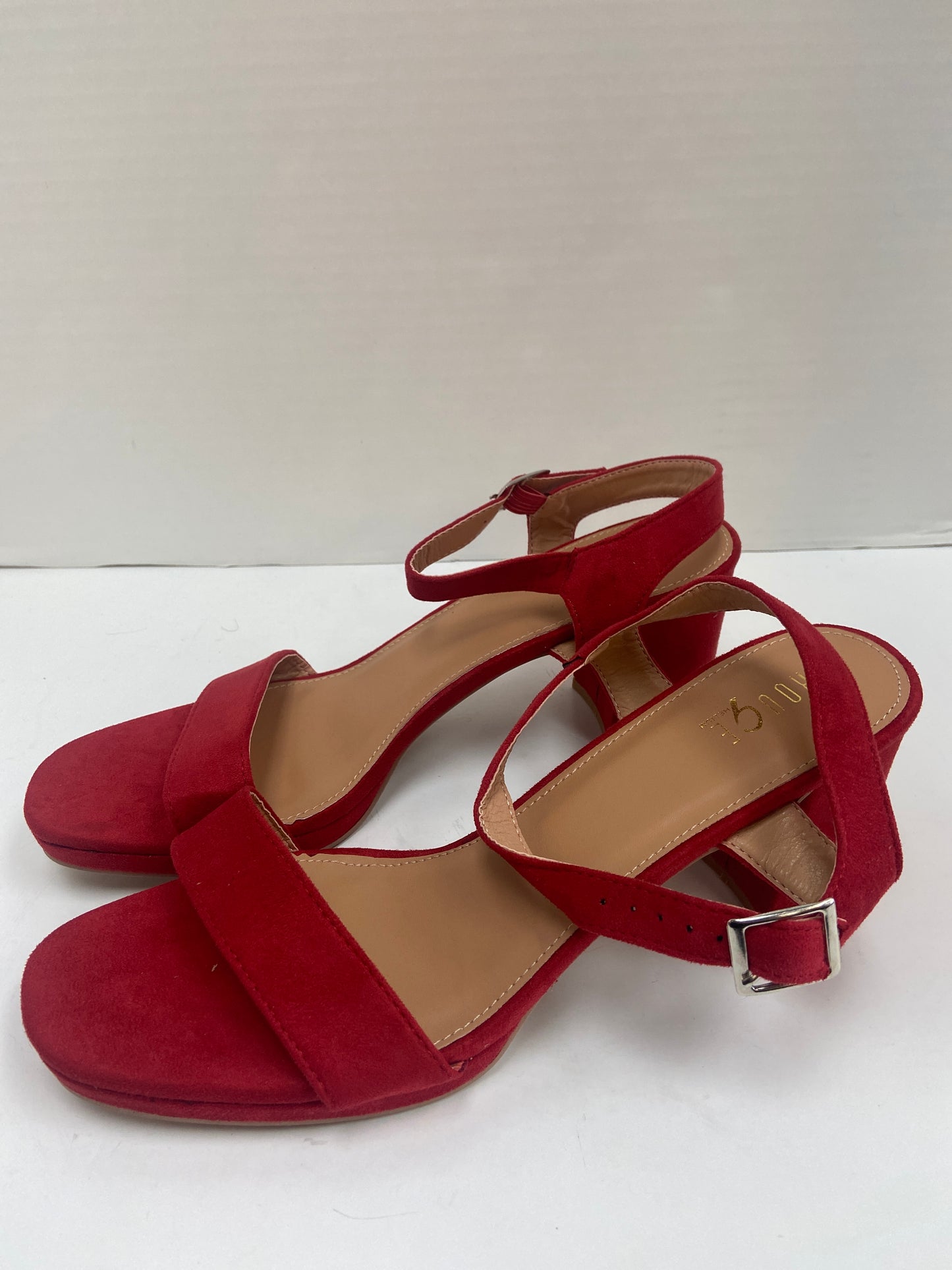 Shoes Heels Block By Rouge In Red, Size: 12