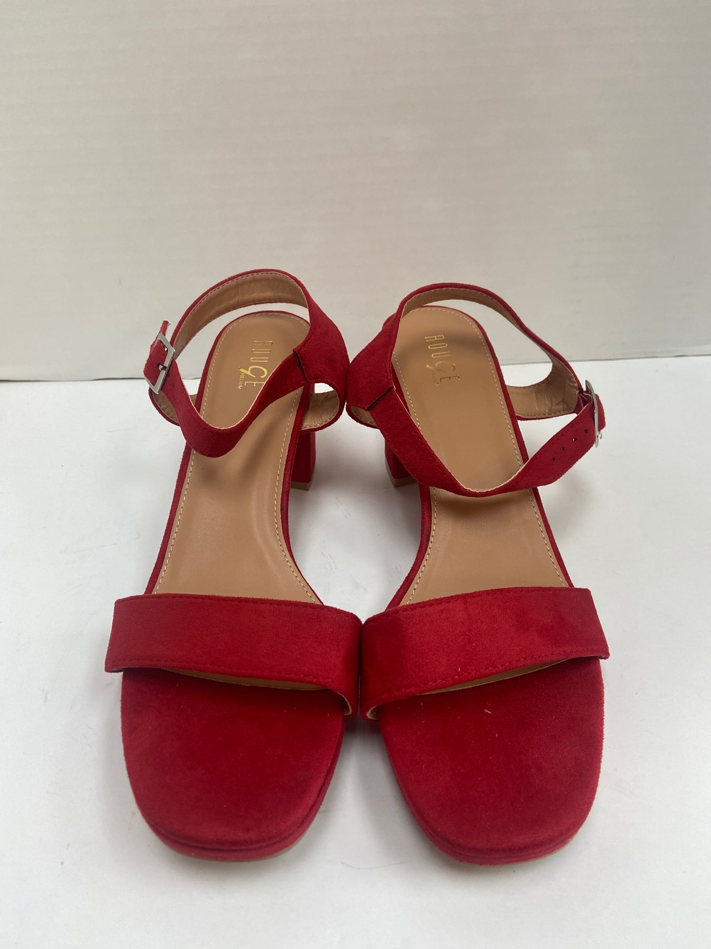 Shoes Heels Block By Rouge In Red, Size: 12