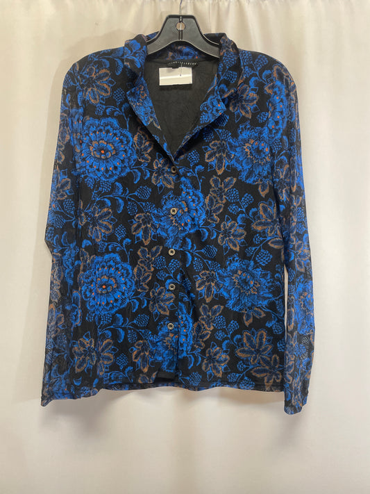 Top Long Sleeve By Jane And Delancey In Blue, Size: S