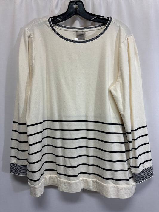 Top Long Sleeve By Chicos In Cream, Size: Xl