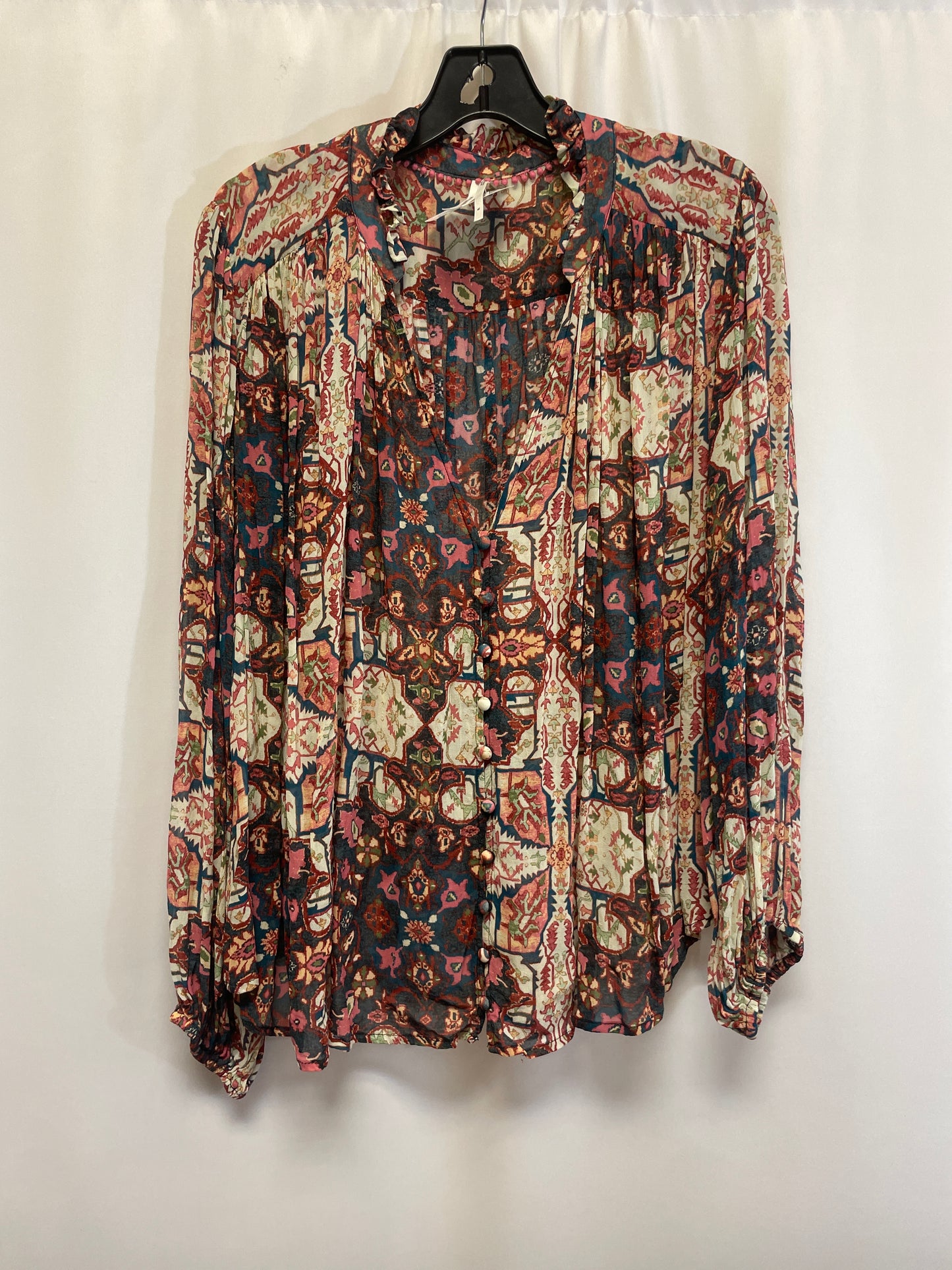 Top Long Sleeve By Anthropologie In Pink, Size: Xl