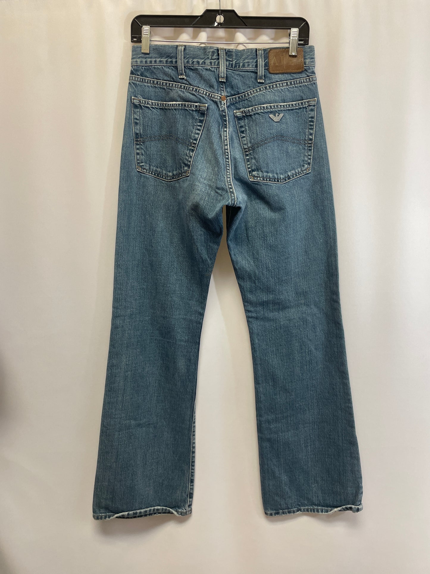 Jeans Straight By Armani In Blue Denim, Size: 15