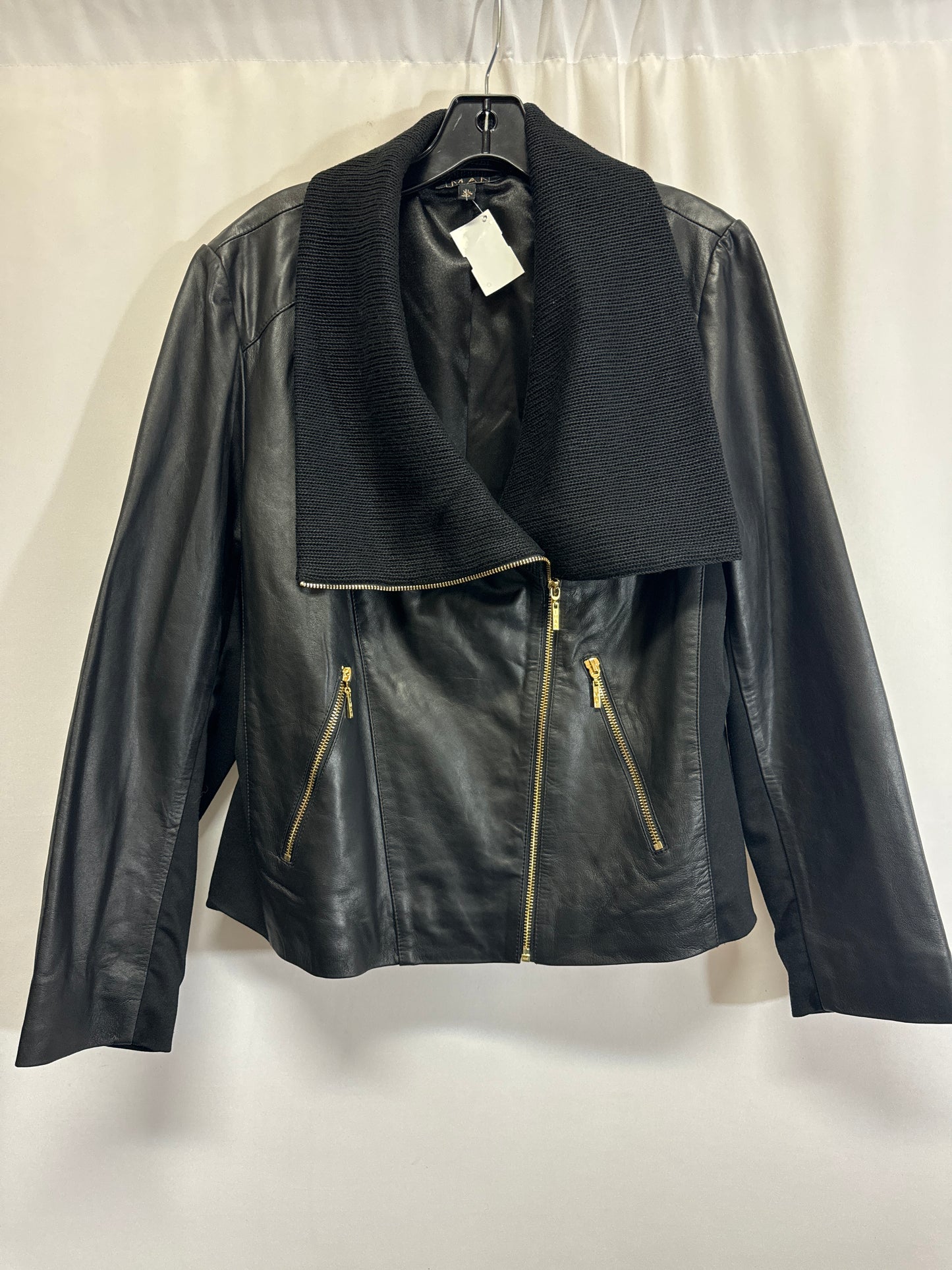 Jacket Moto By Iman Hsn In Black, Size: Xl