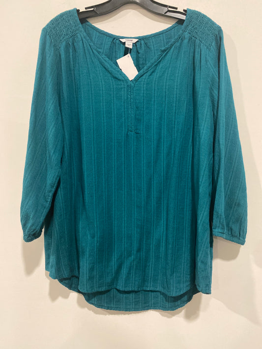 Top 3/4 Sleeve By Sonoma In Teal, Size: Xl