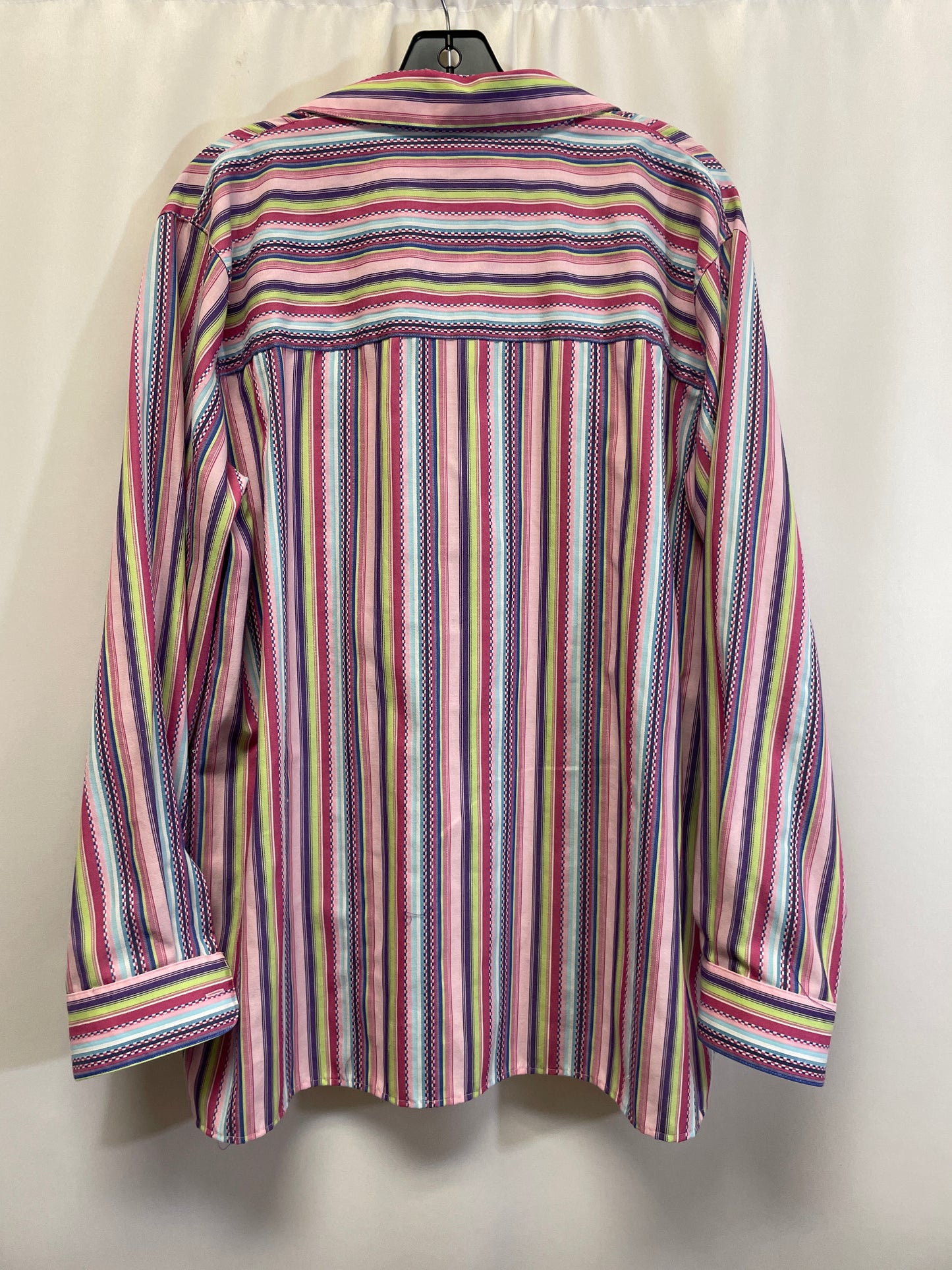 Top Long Sleeve By Foxcroft In Pink, Size: Xl