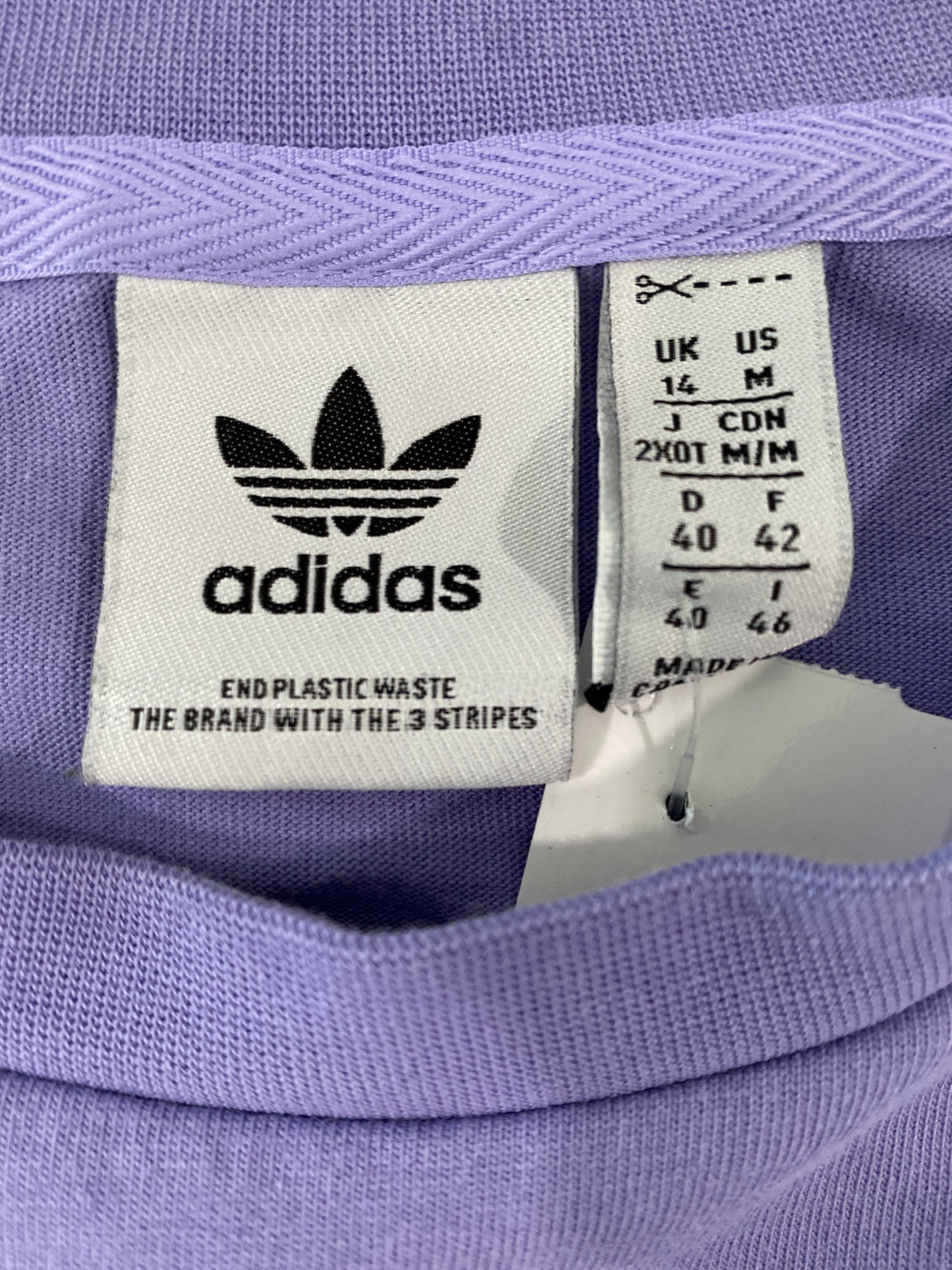 Athletic Top Short Sleeve By Adidas In Purple, Size: M